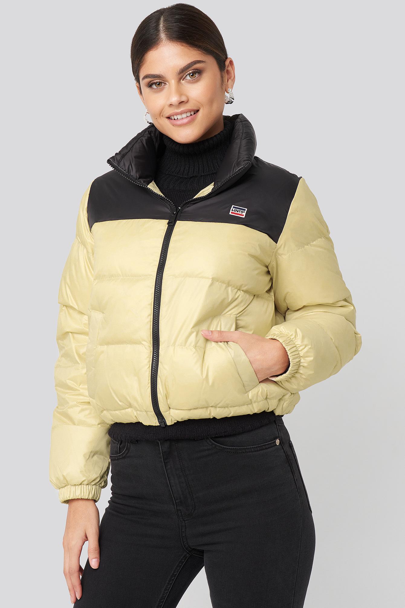 Levi's Synthetic Francesca Down Puffer Jacket Multicolor in Black - Lyst