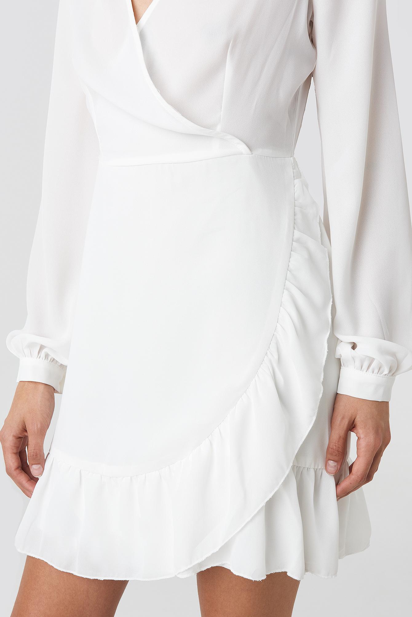 wrap around ruffle dress