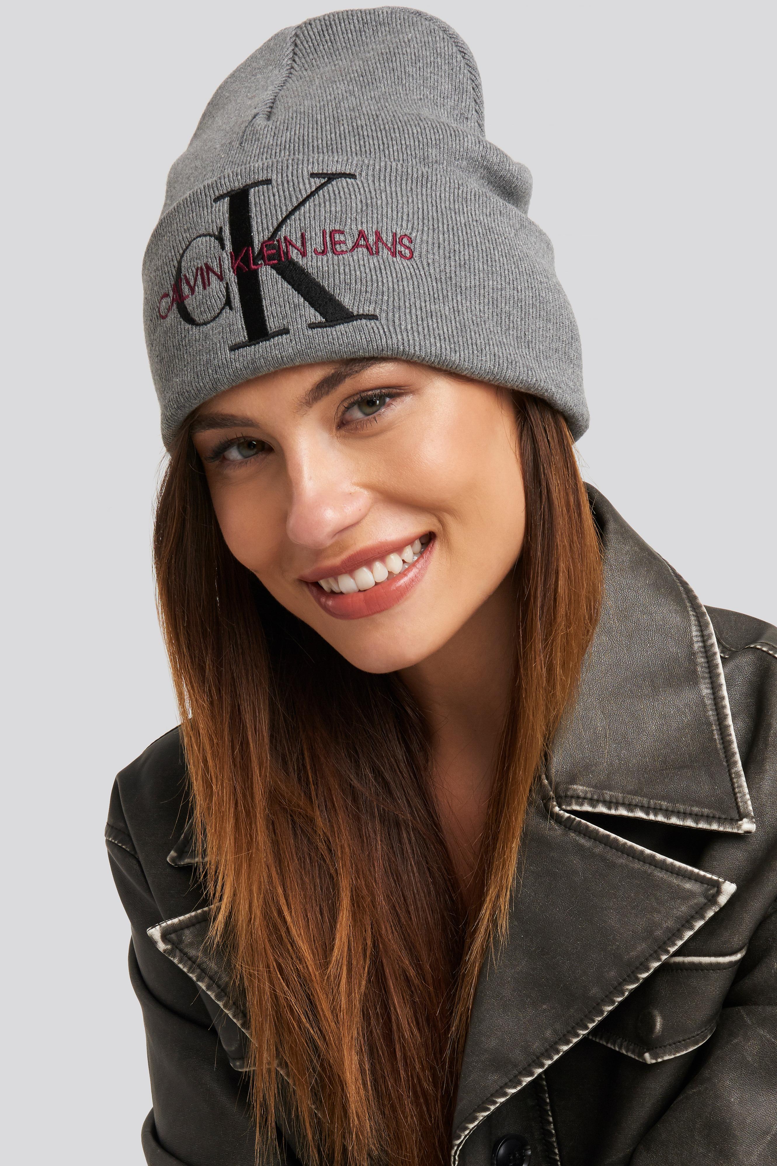 Calvin Klein Cotton J Basic Women Knitted Beanie Hat Grey in Mid Grey  Heather (Gray) - Lyst