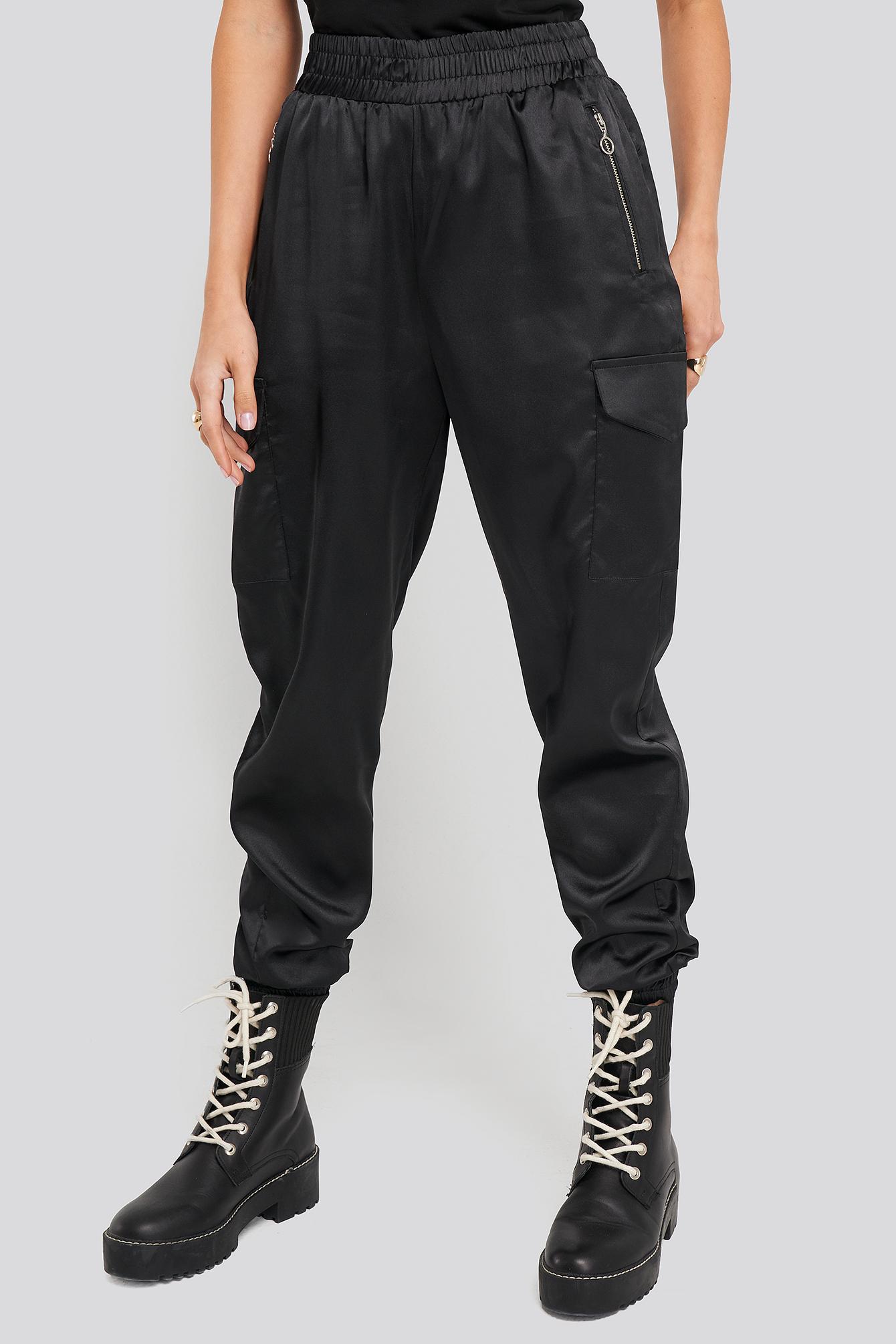 Sisters Point Synthetic Black Mona Pants - Lyst