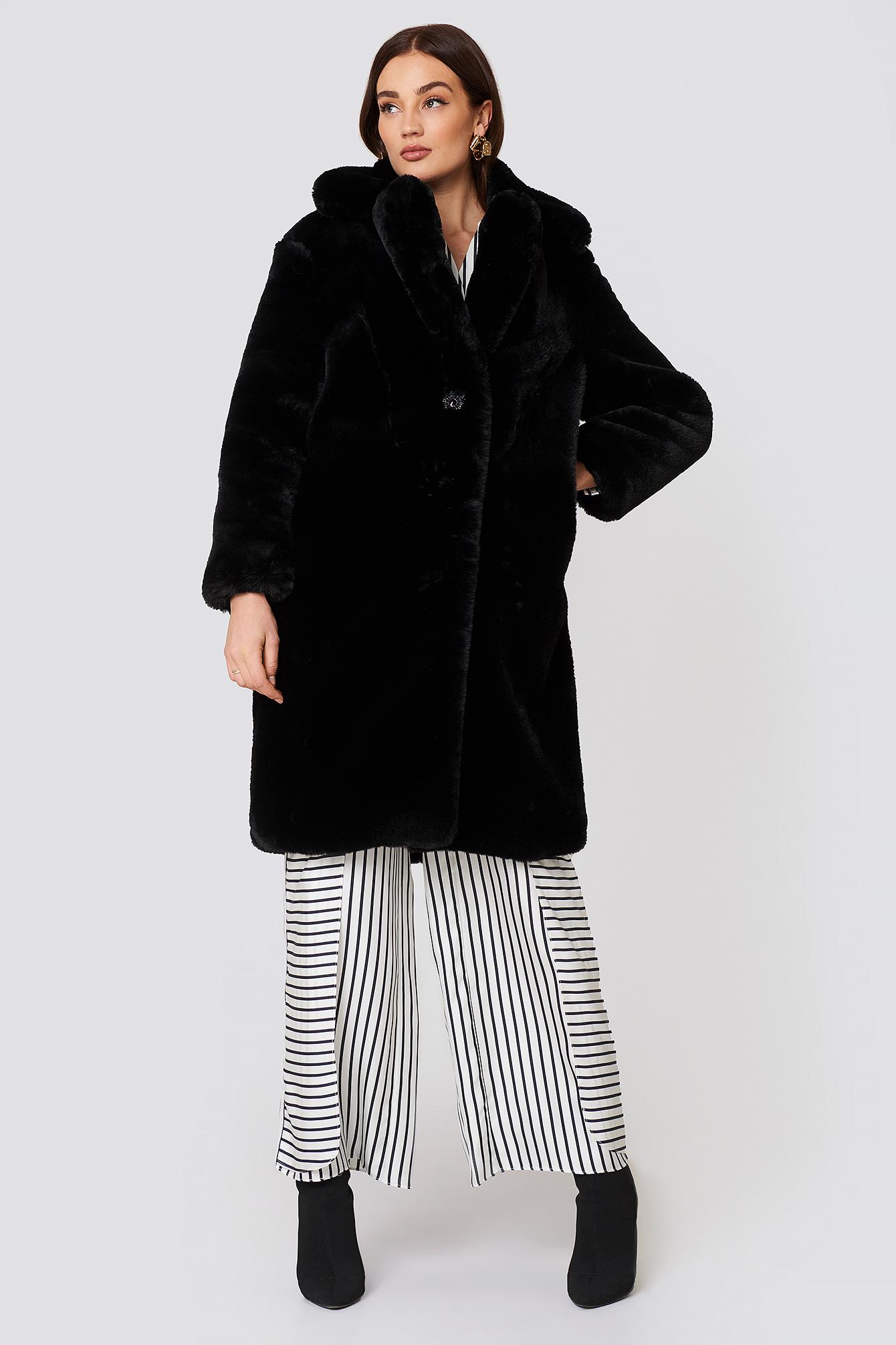Shopping \u003e mango faux fur coat black 