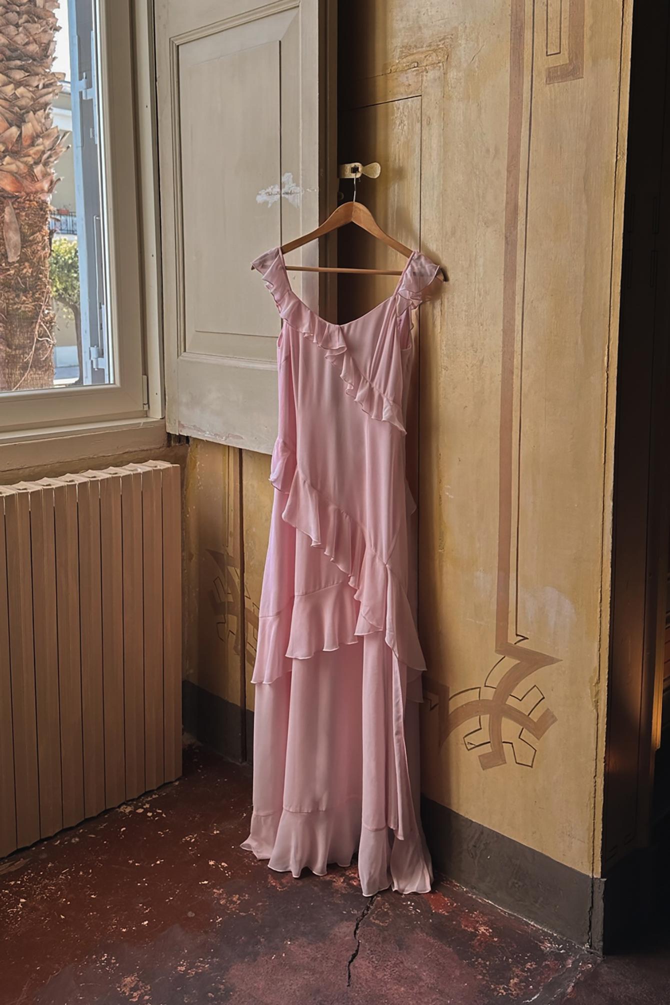 Læring Absay Optø, optø, frost tø NA-KD Pink Frill Detail Midi Dress in Brown | Lyst