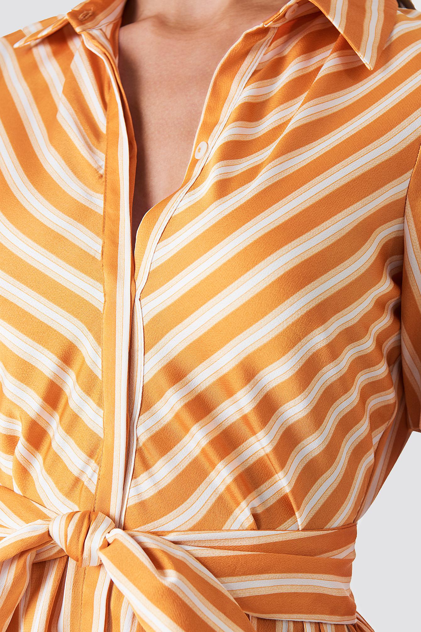 mango striped bow dress