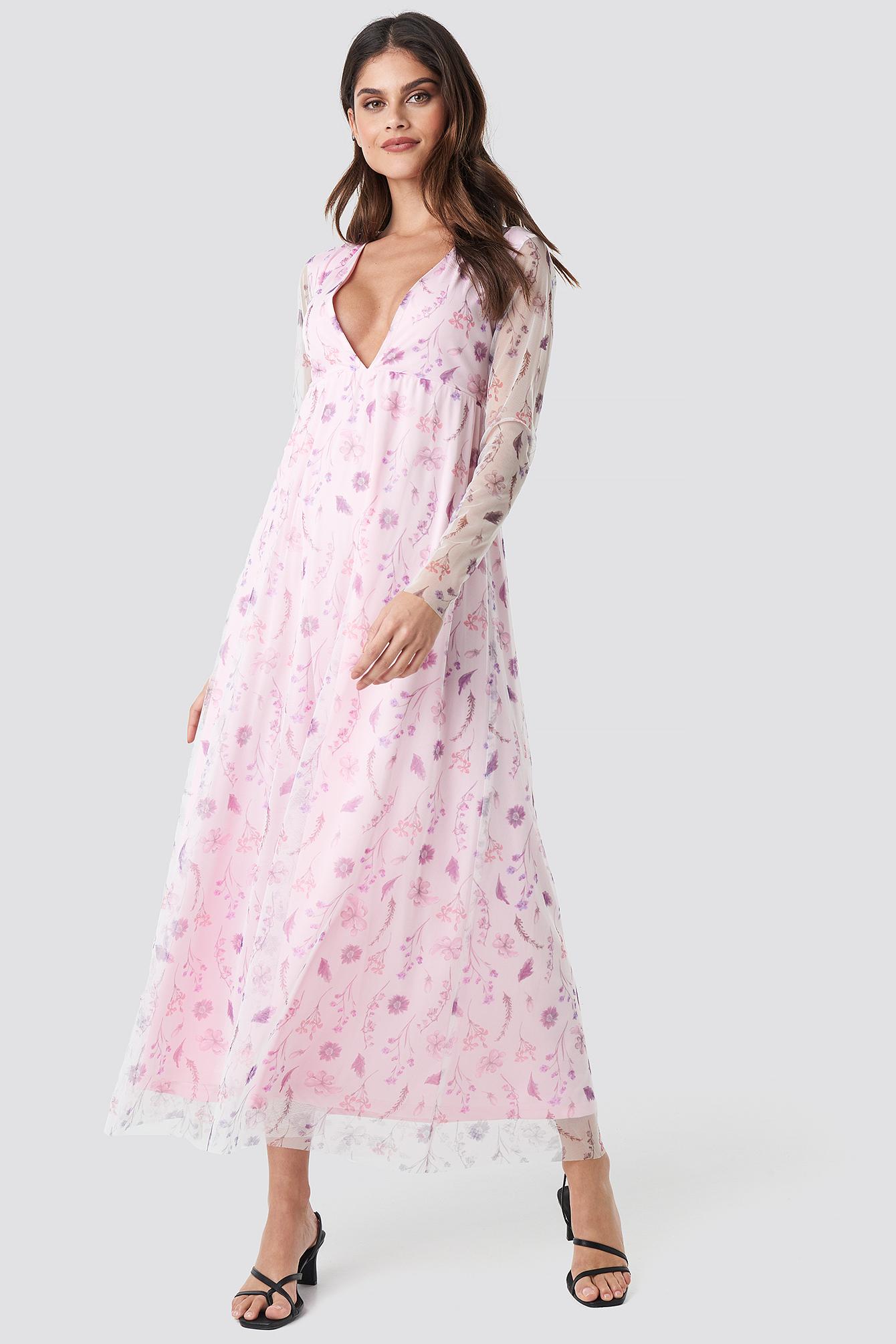 floral sheer maxi dress