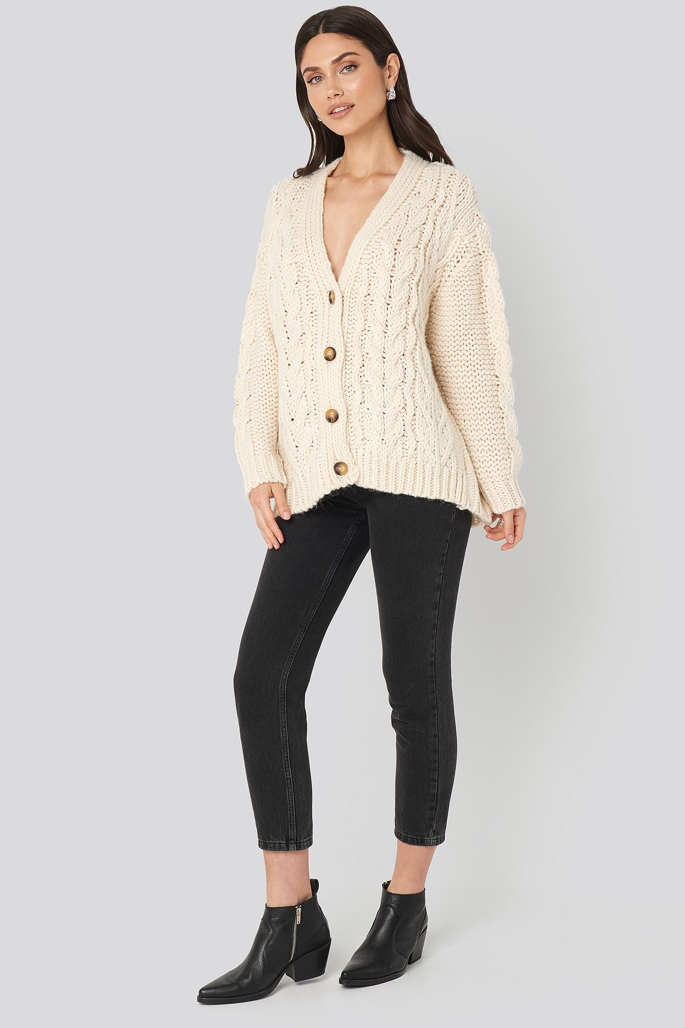 Mango Synthetic Yaya Cardigan White in Light Beige (Natural) - Lyst