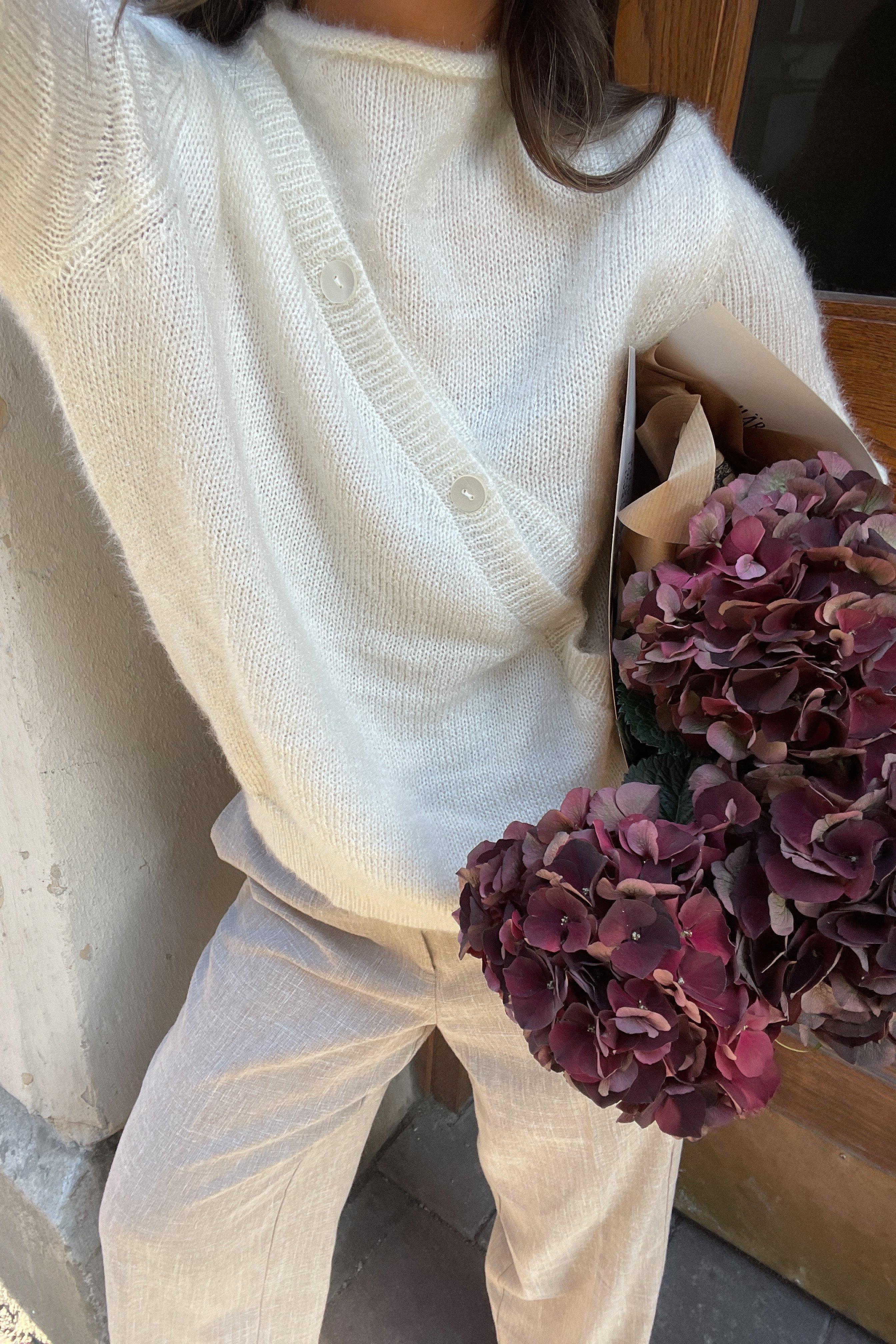 diagonal button up cardigan