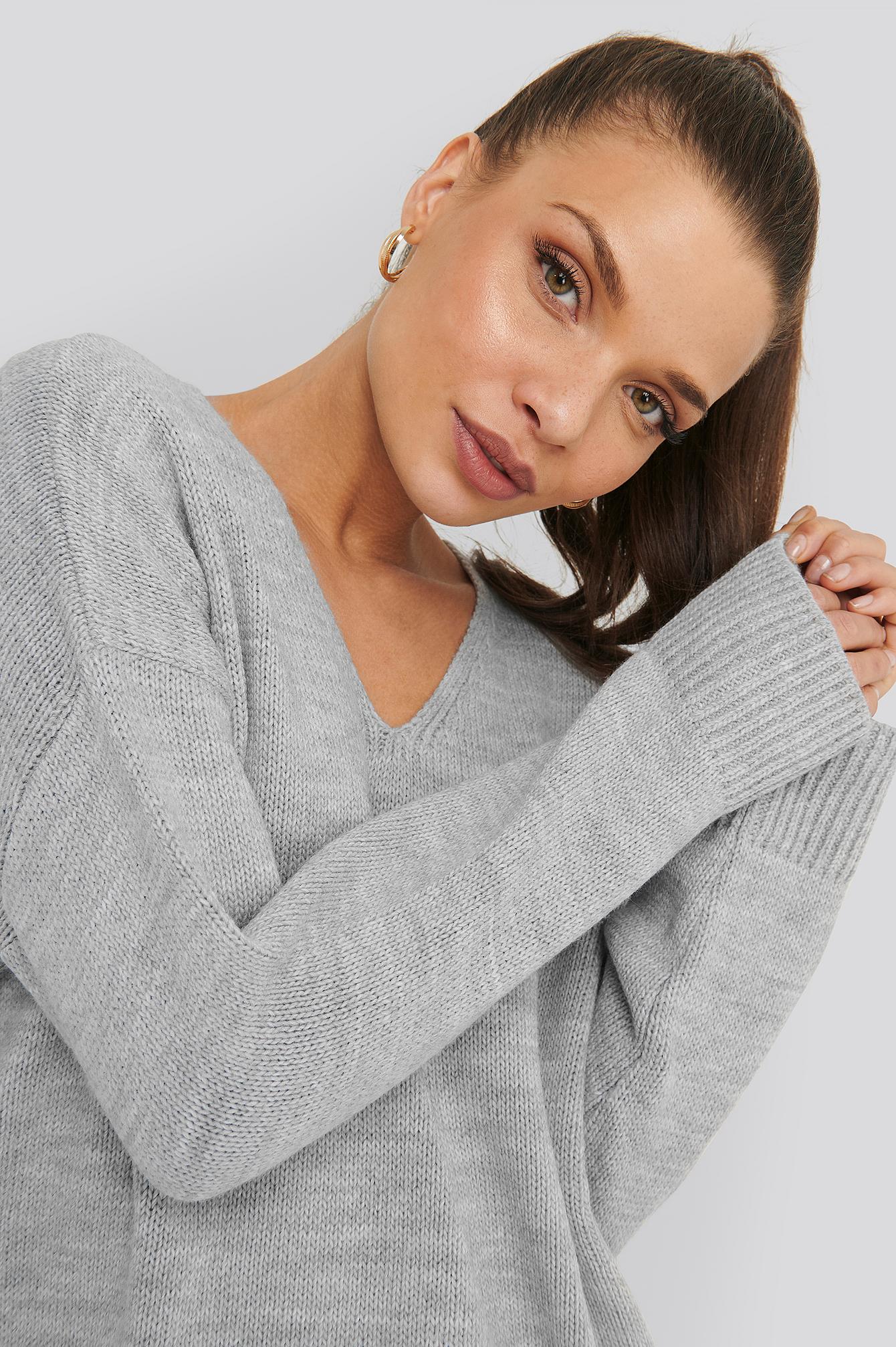 oversized v neck jumper womens
