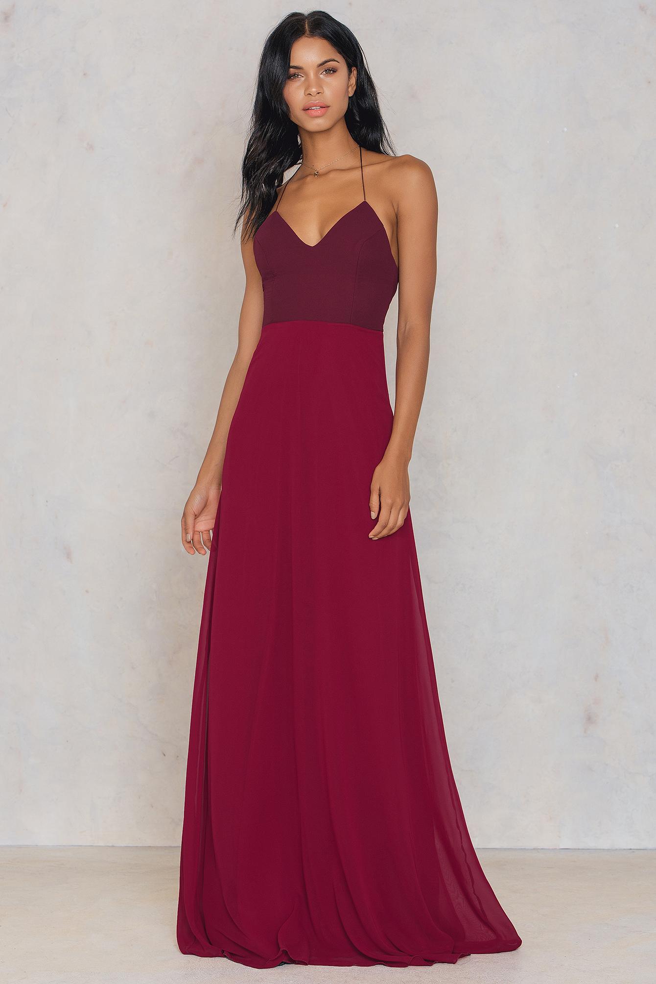 Trendyol Synthetic Thin Strap Maxi Dress in Burgundy (Red) - Lyst