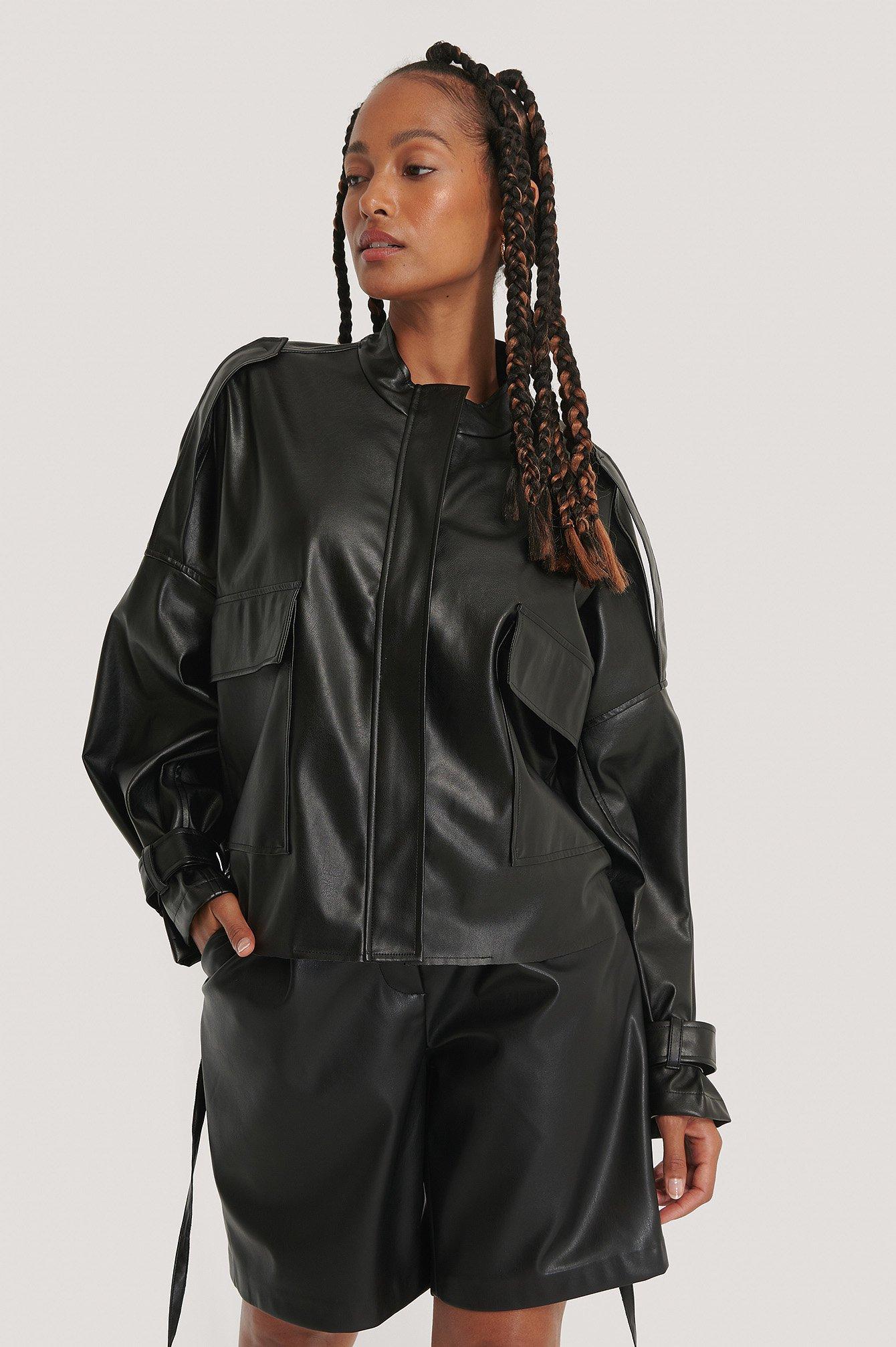 oversized pu jacket
