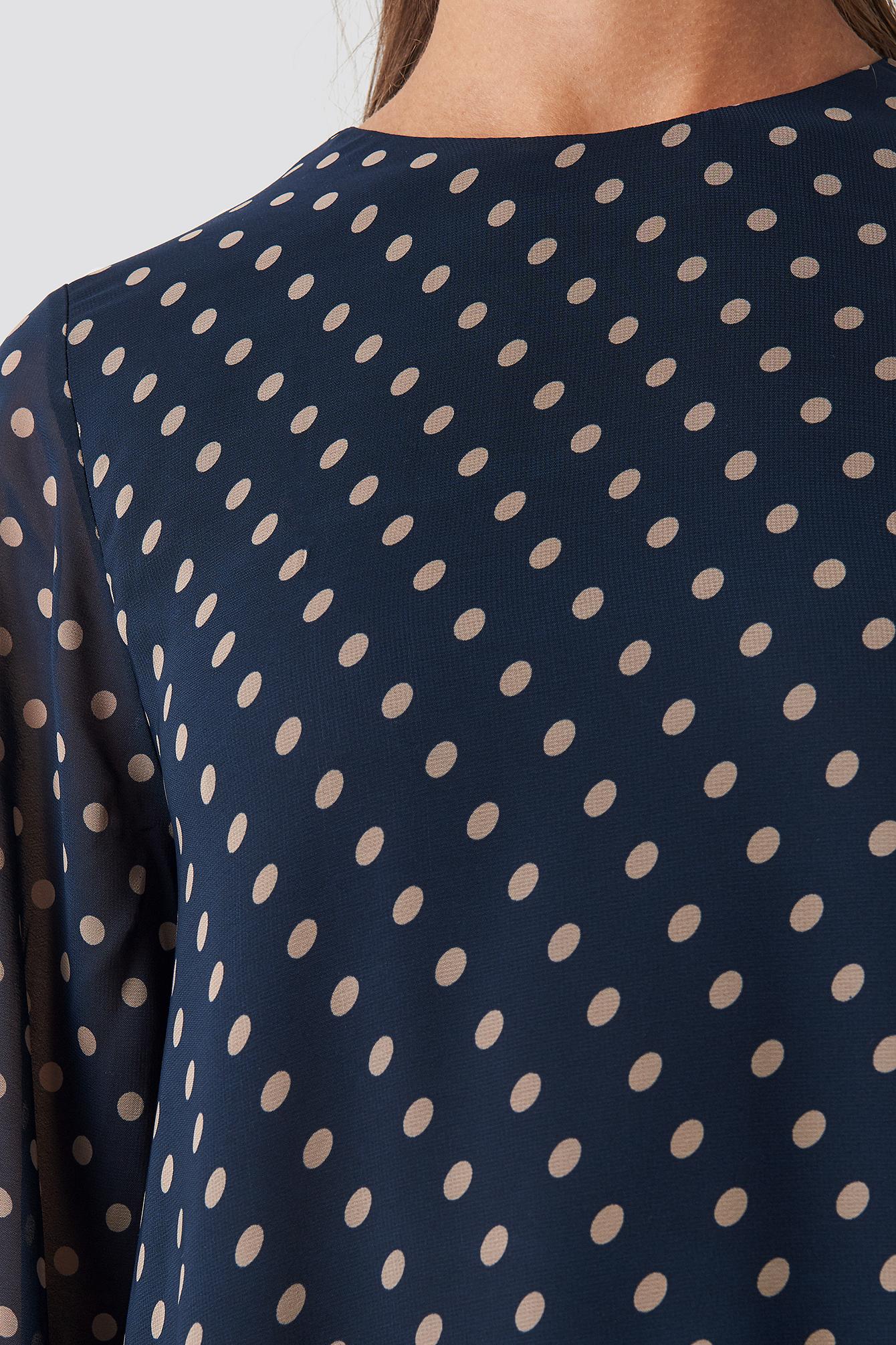 dotted ruffle chiffon dress