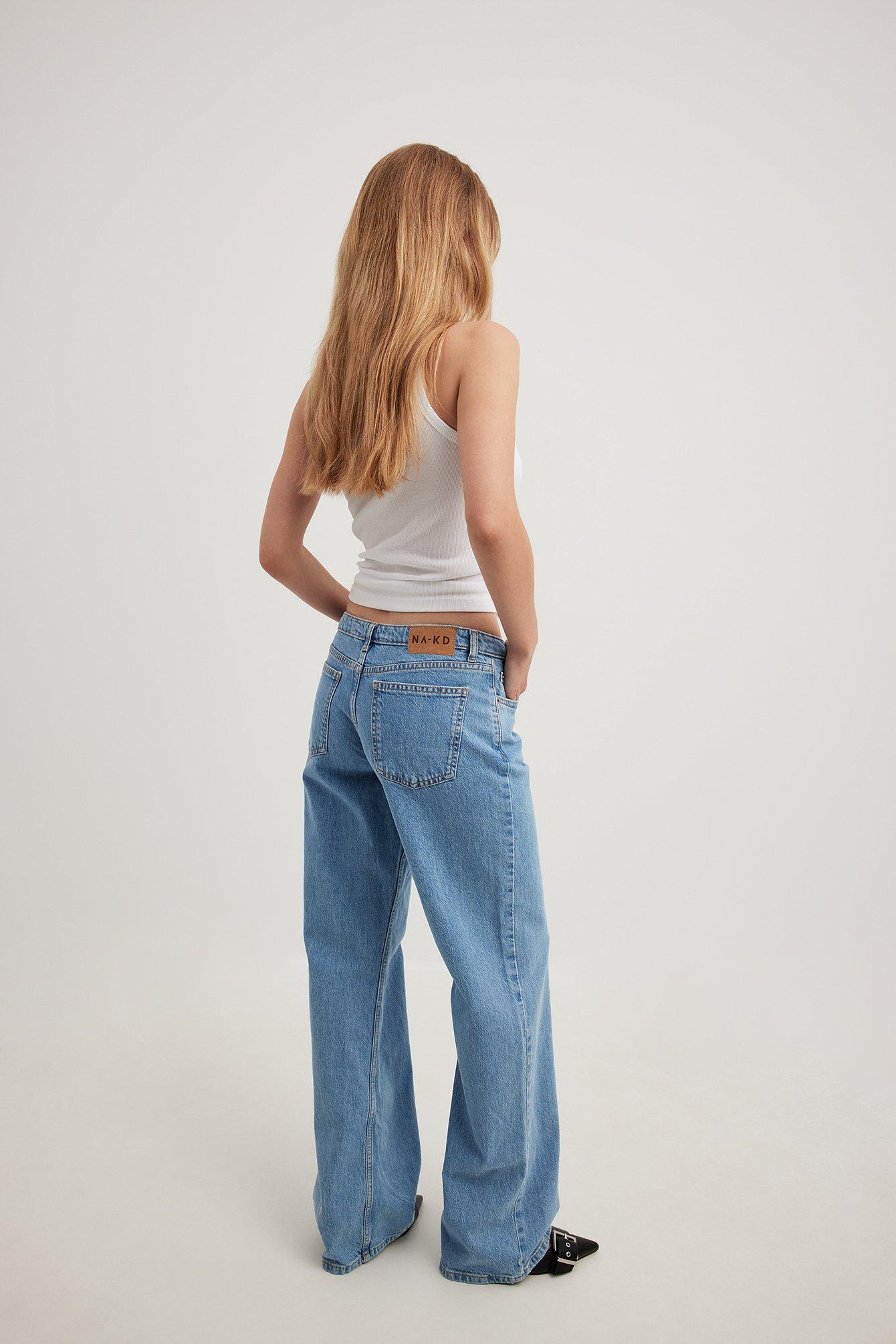 NA-KD Blue Low Waist Jeans | Lyst