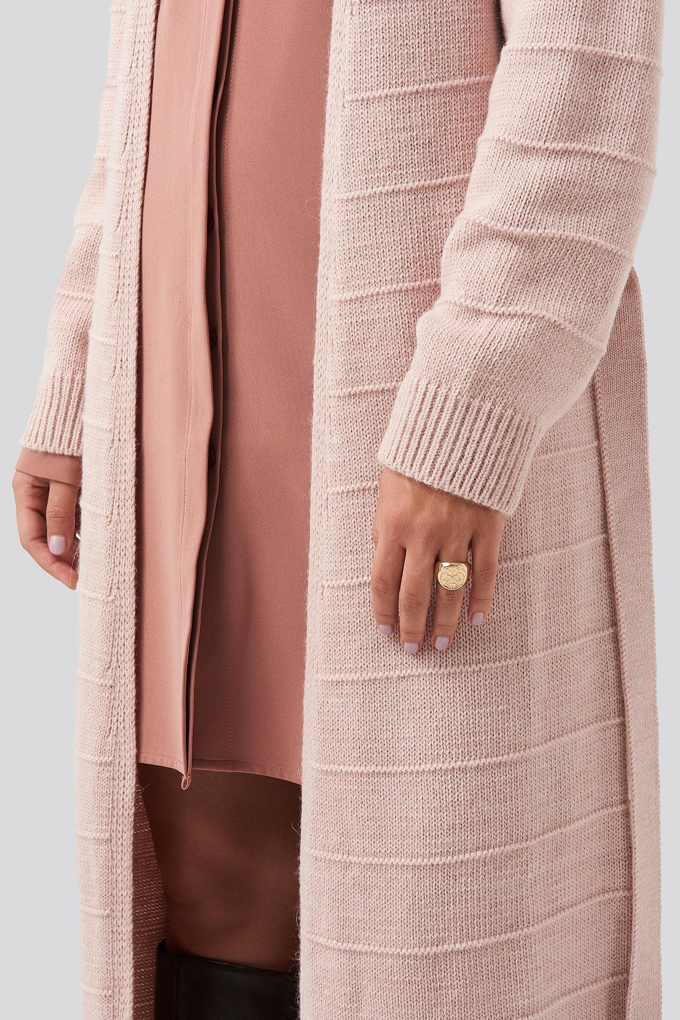 NA-KD Pink Belted Long Cardigan | Lyst