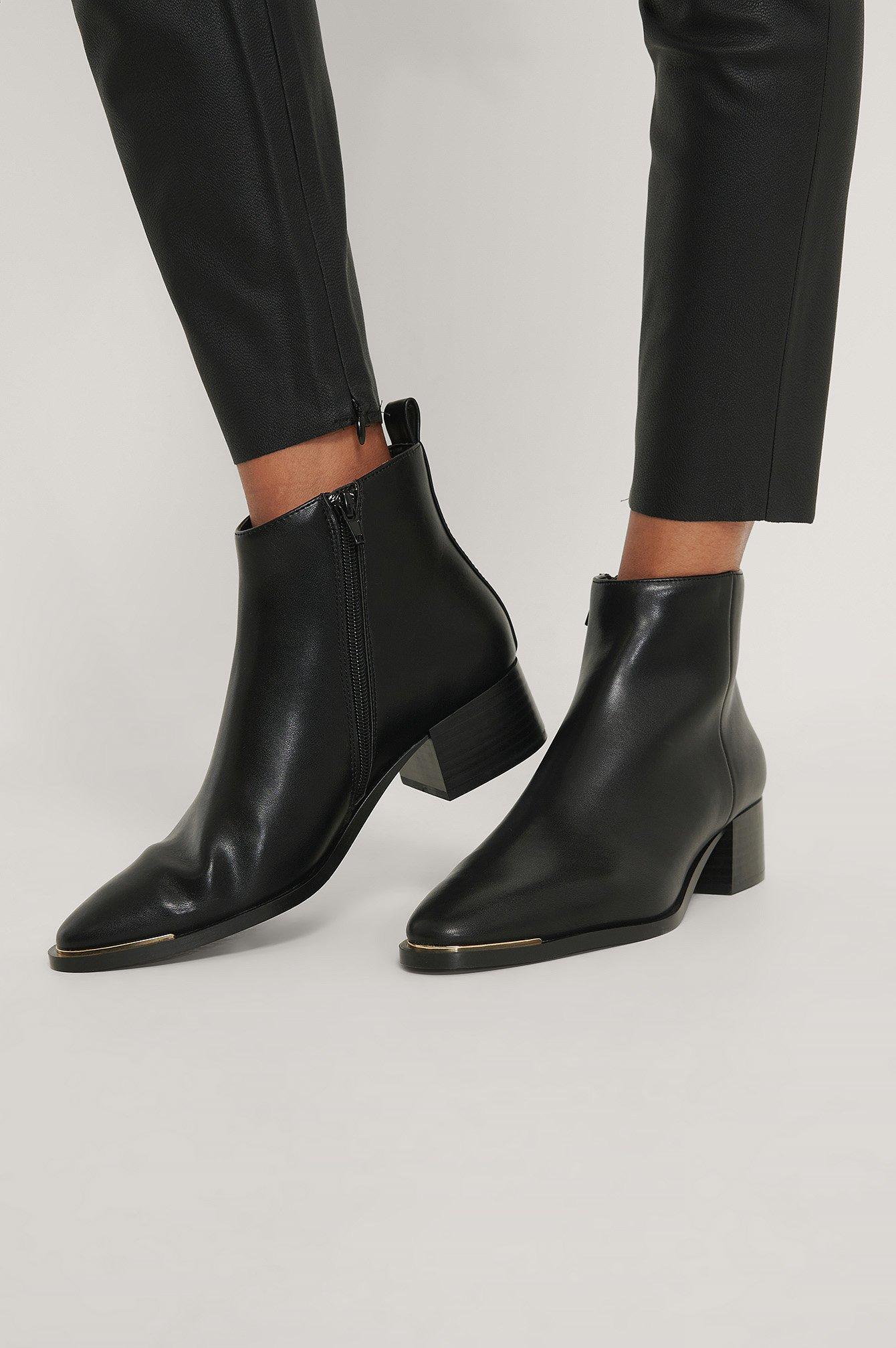 Mango Synthetic Black Minute Ankle Boots - Lyst