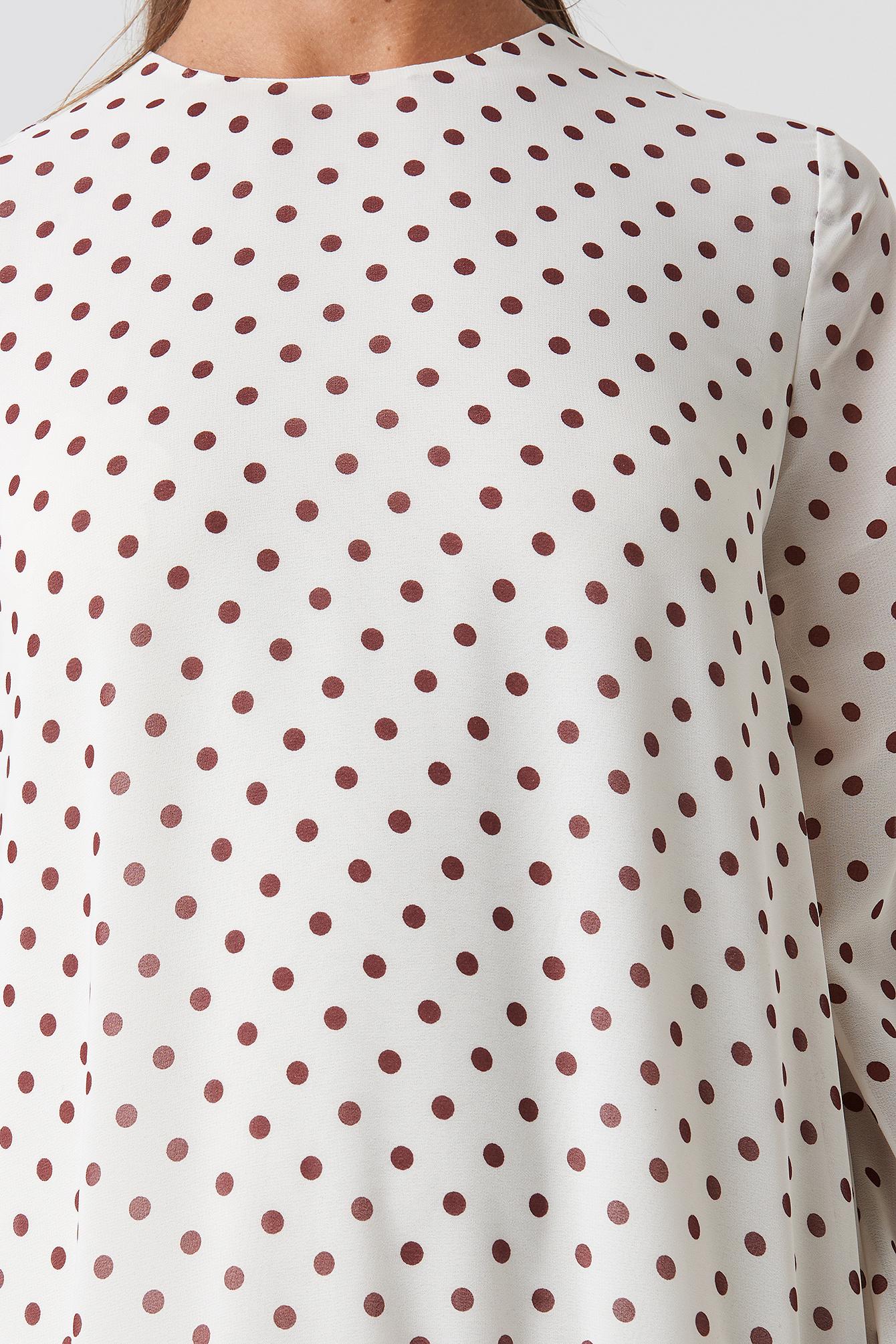 dotted ruffle chiffon dress