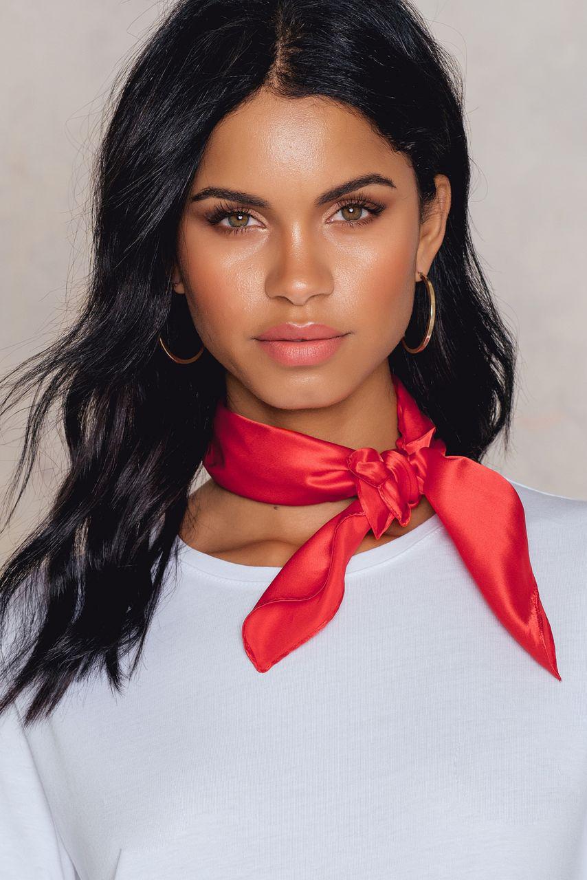 NA-KD Square Silk Scarf in Red - Lyst