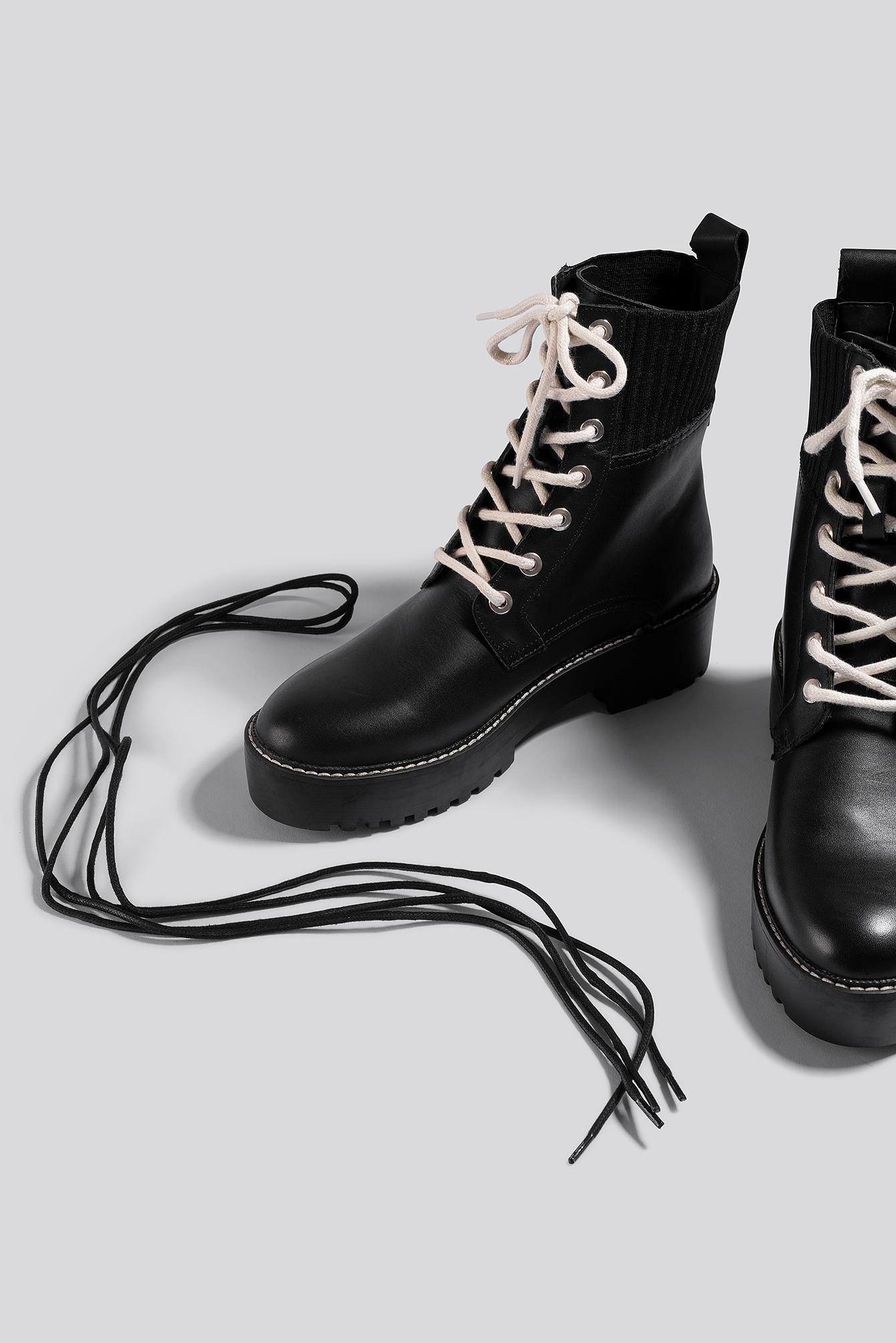 Mango Leather Salma Ankle Boots Black - Lyst