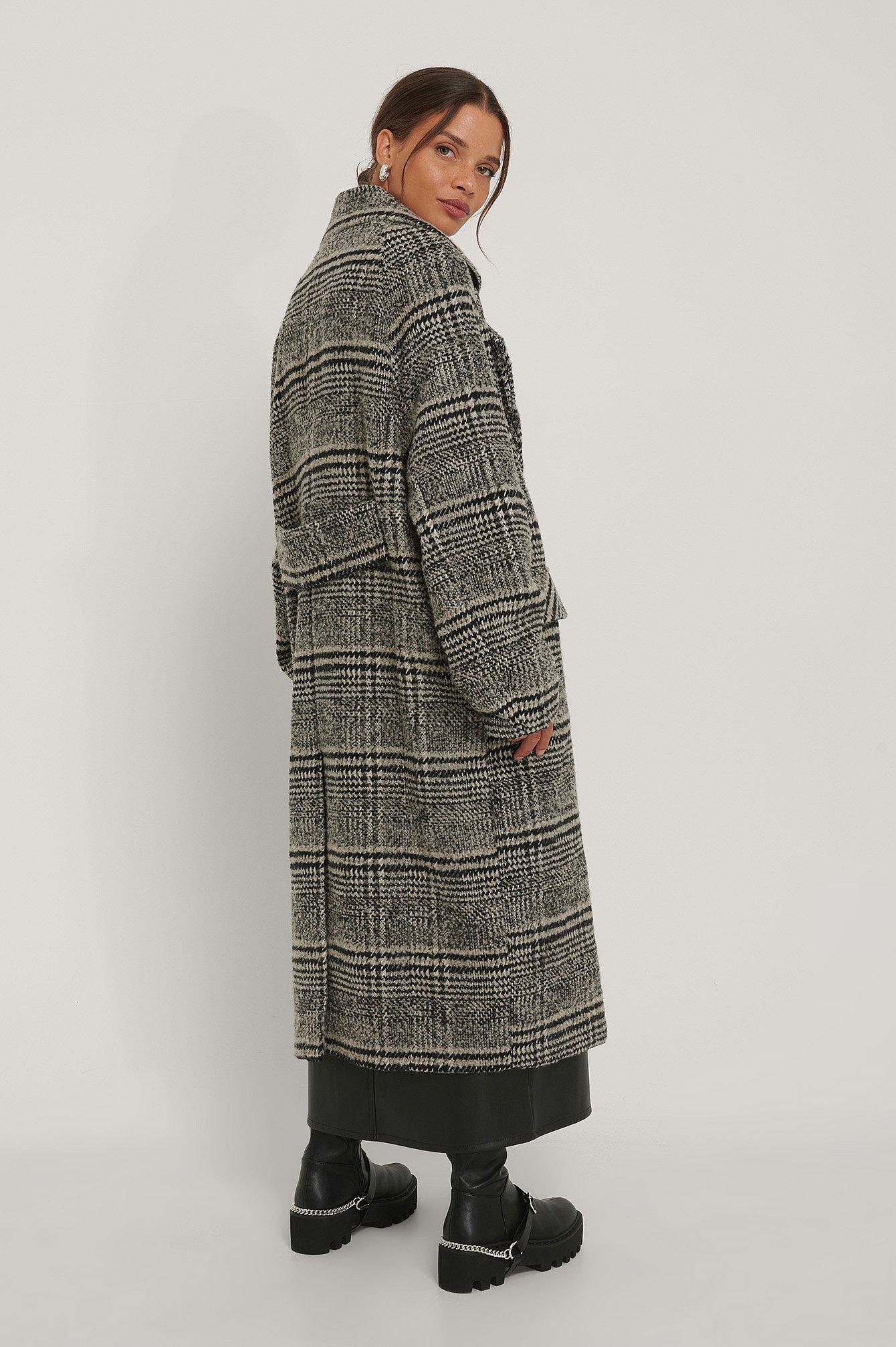 NA-KD Synthetic Multicolor Checked Oversized Coat - Lyst