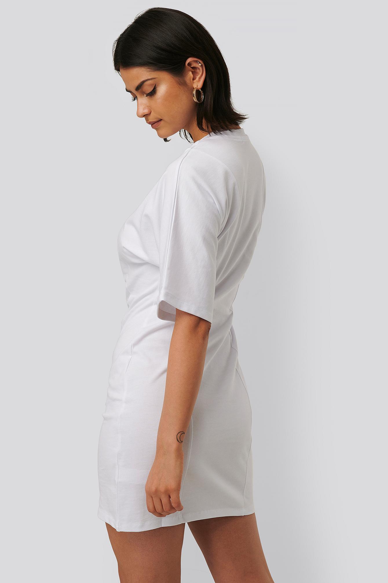 fitted white shirt dress