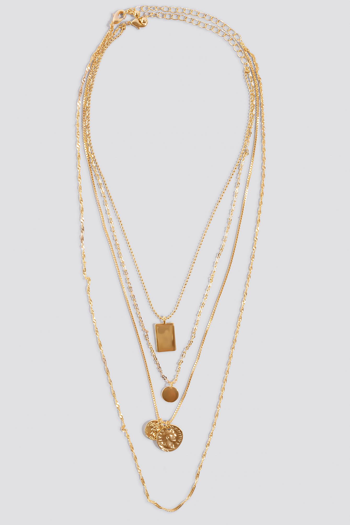 NA-KD Mixed Pendant Necklace Gold in Metallic - Lyst