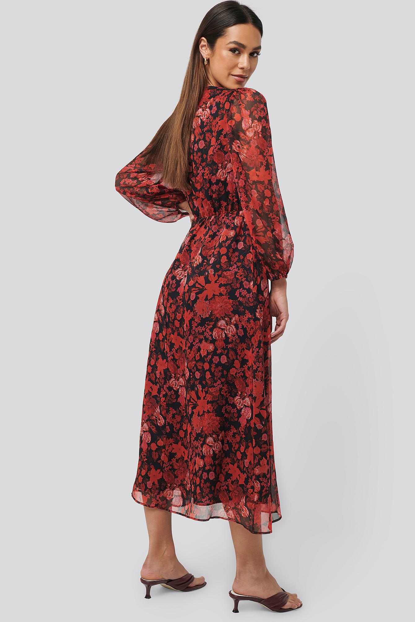 Mango Chiffon Red Winona Dress | Lyst