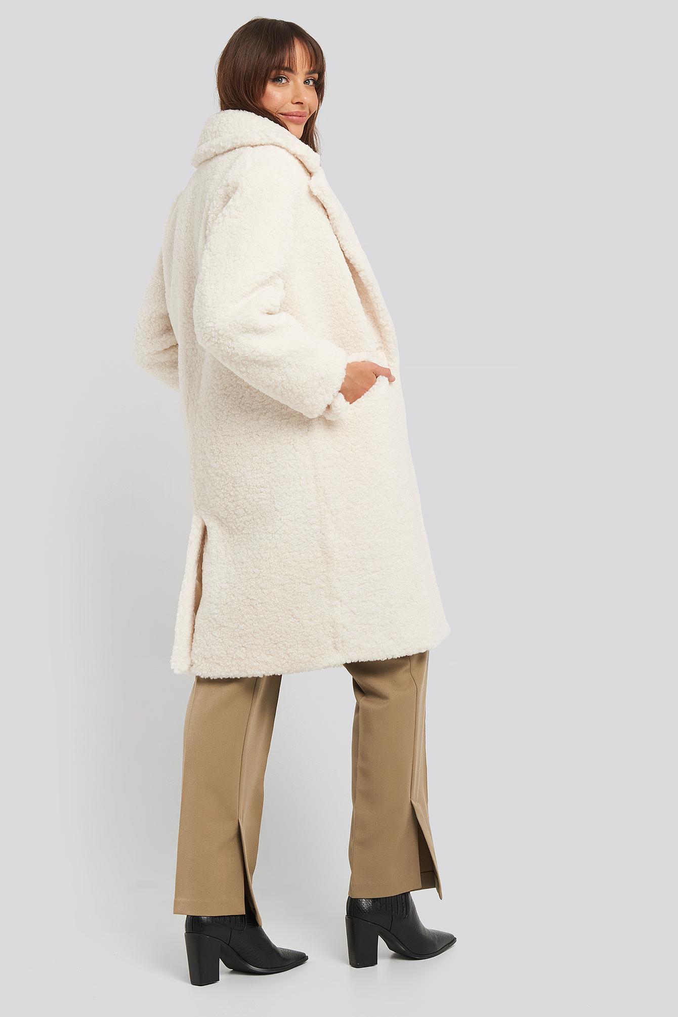mango white teddy coat