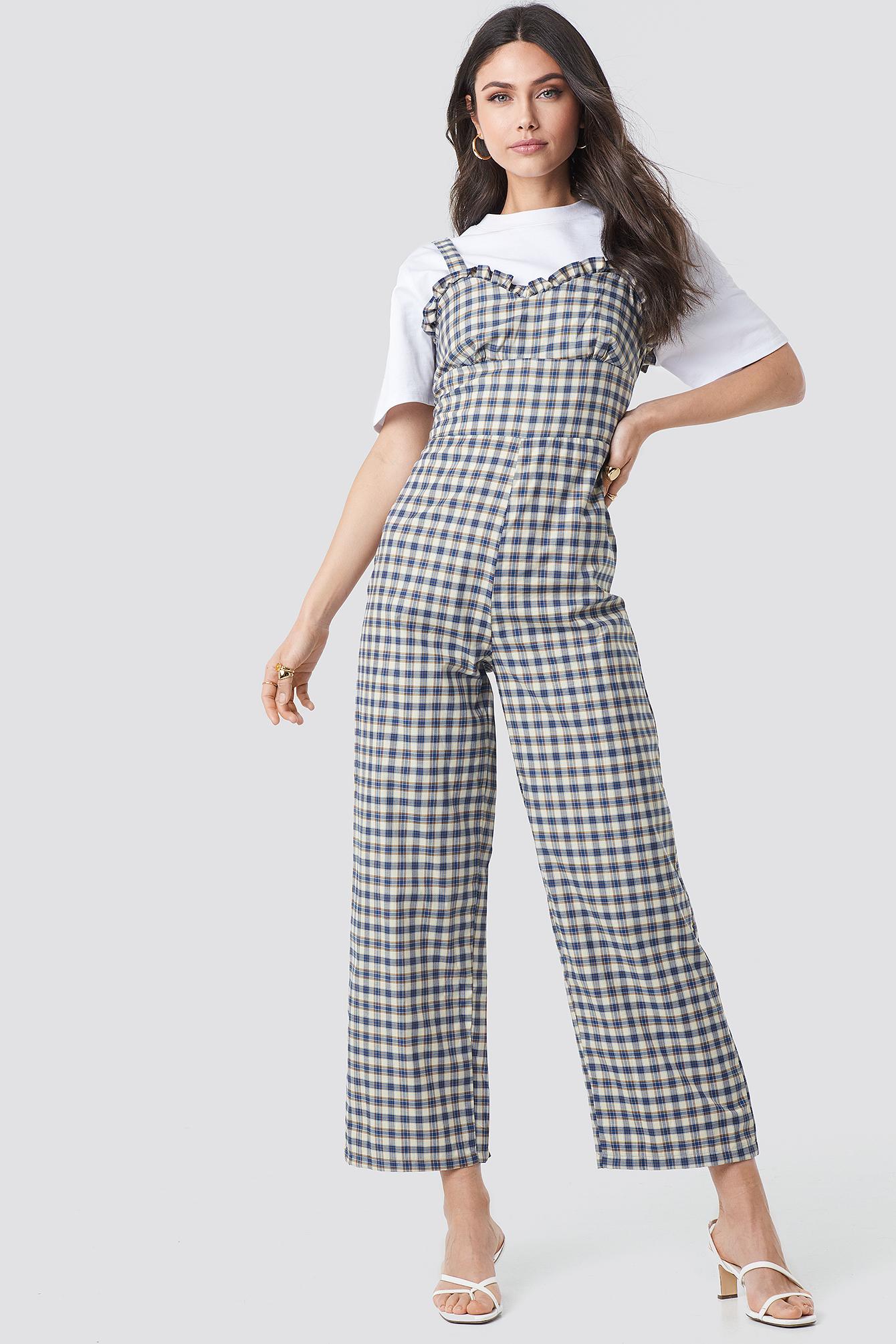 chequered jumpsuit