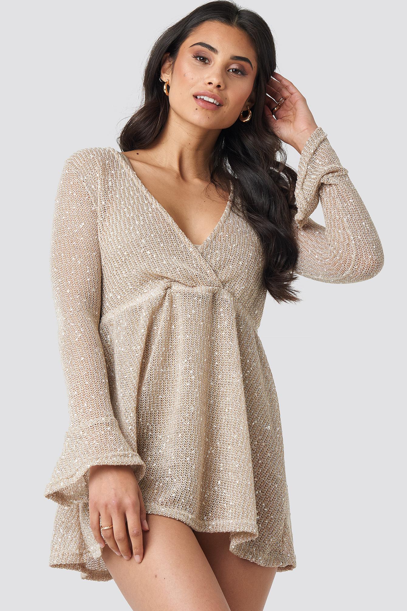 Trendyol Lurexli Beach Dress Beige in Natural Lyst