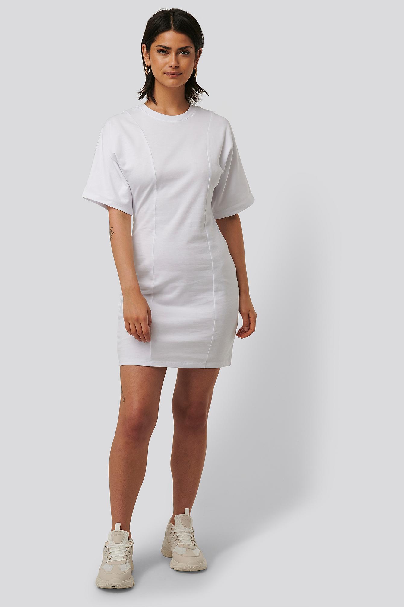 fitted white shirt dress
