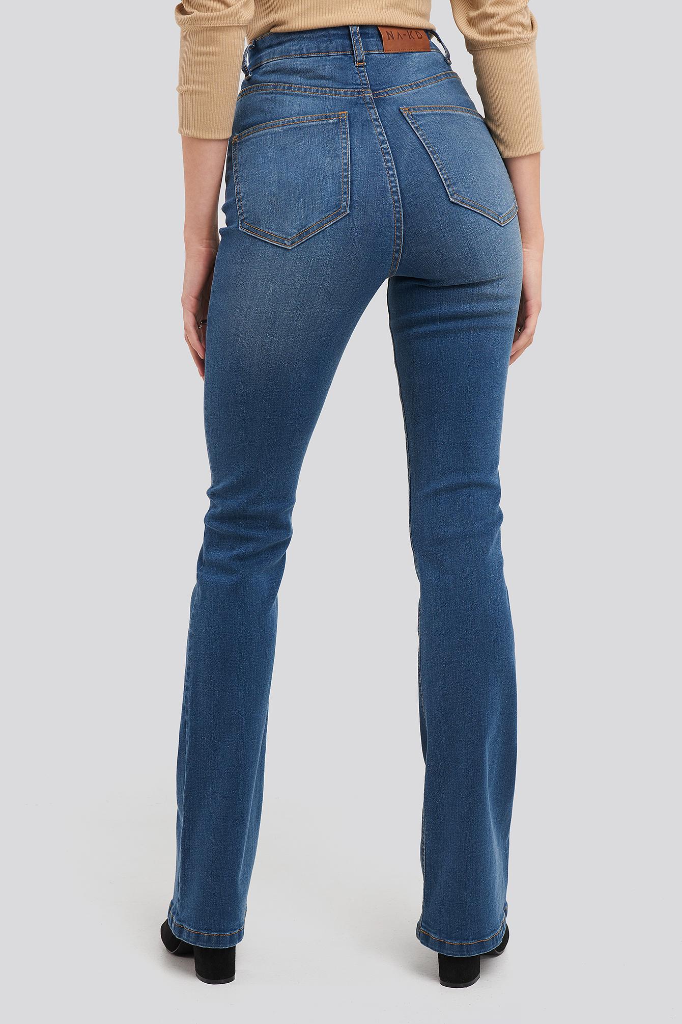 NA-KD Denim Blue Skinny Bootcut Jeans - Lyst