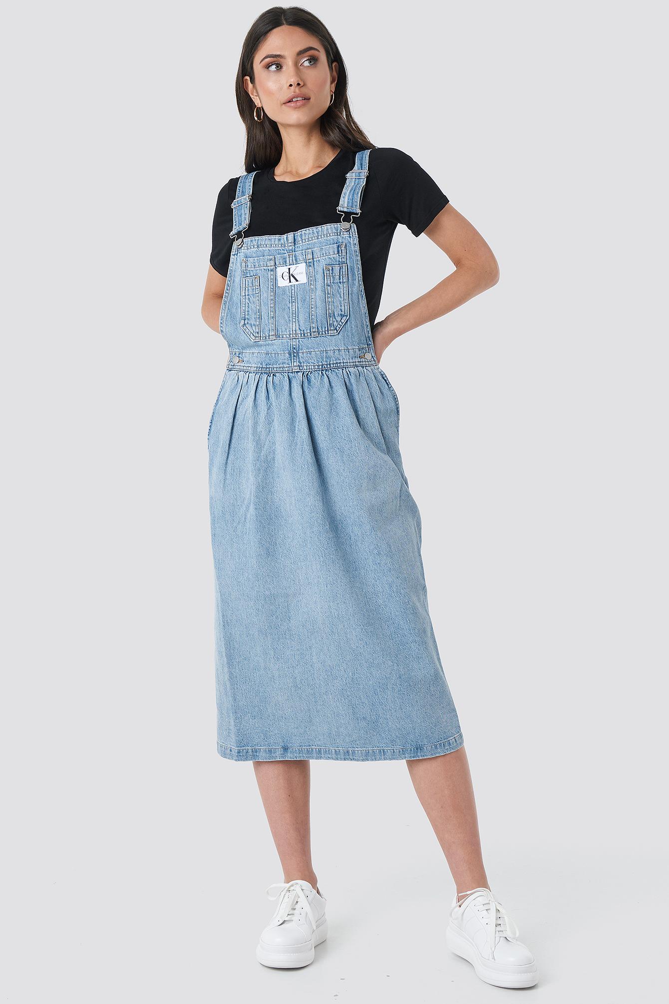 corded dungaree dress