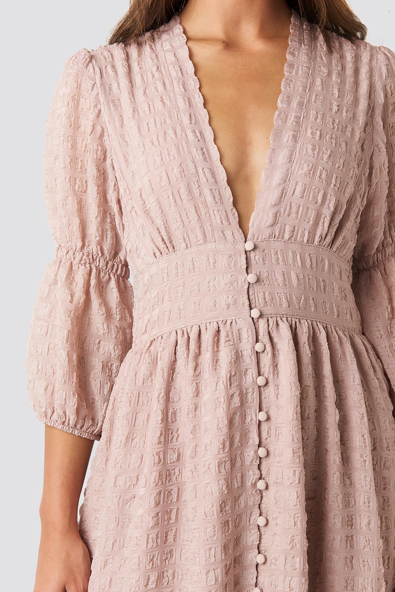 Damen Bekleidung Pullover und Strickwaren Sweatjacken NA-KD Synthetik Boho V-Shape Flowy Puff Sleeve Blouse in Pink 