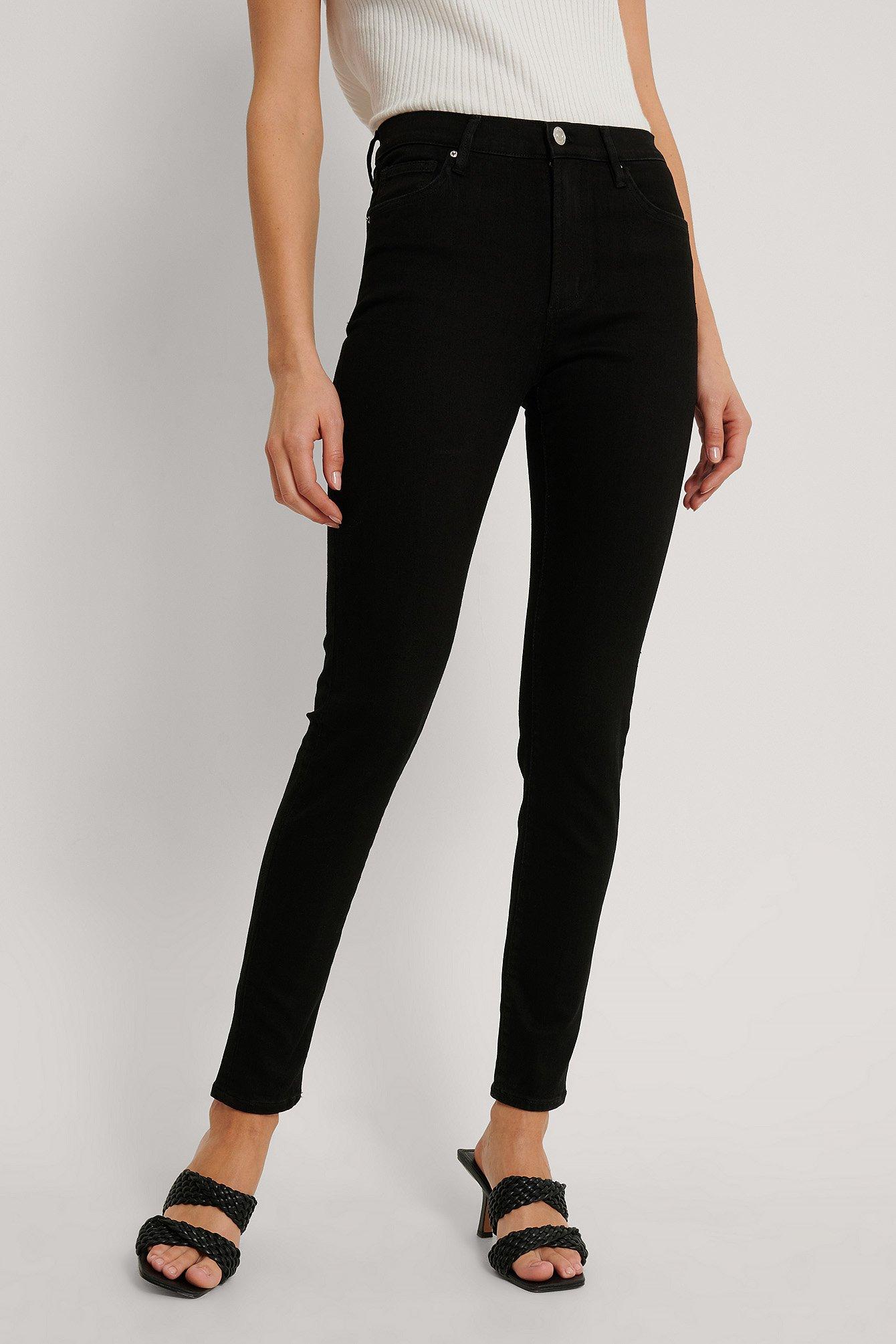 Mango Denim Black Elsa Jeans - Lyst