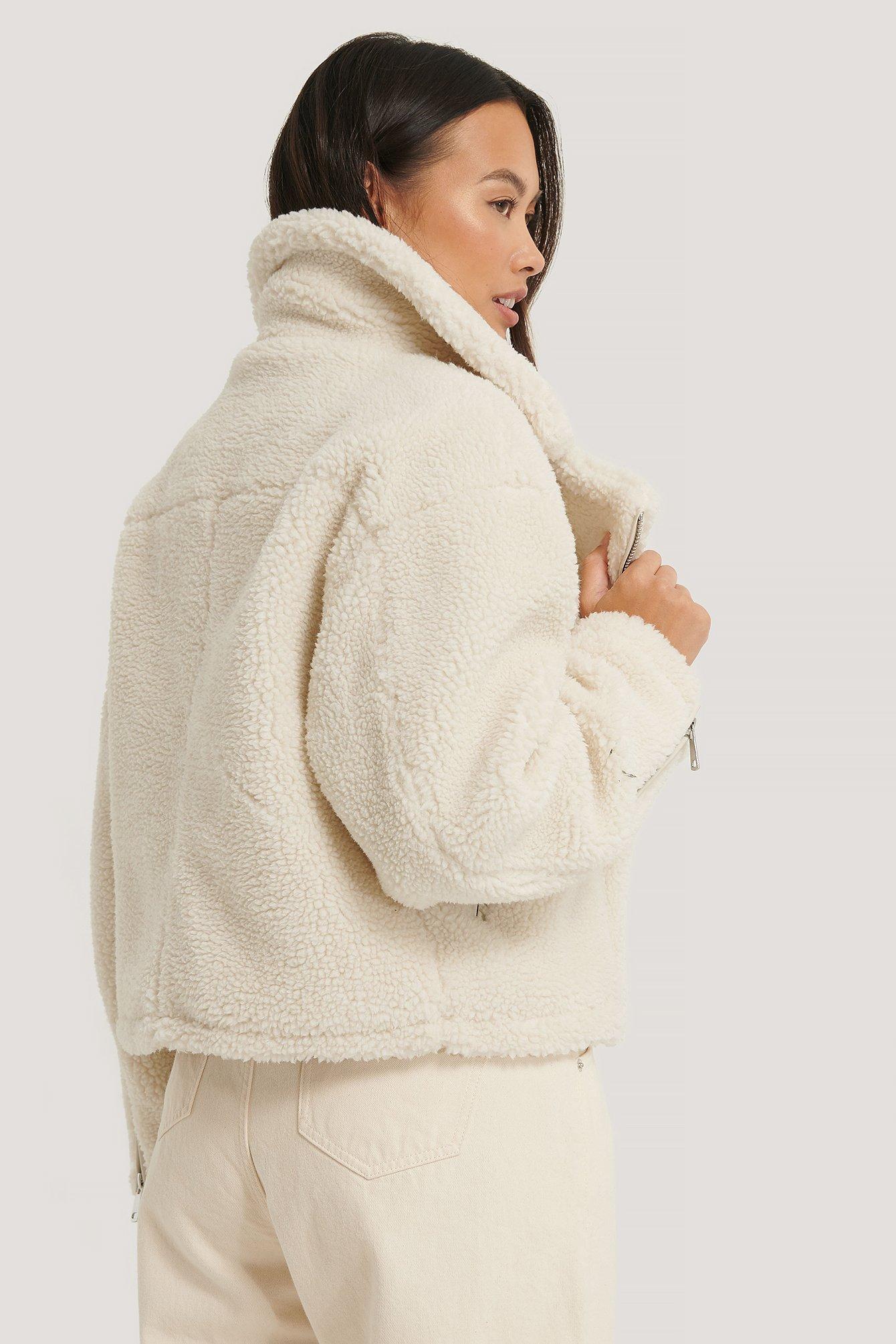 off white teddy jacket