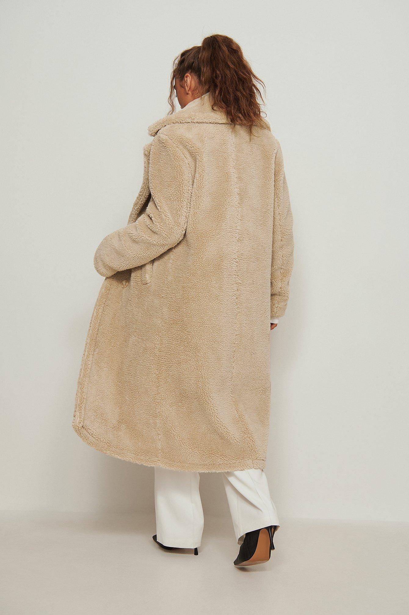 beige teddy coat