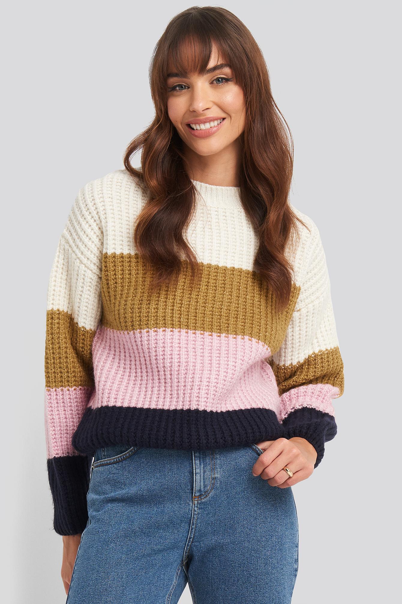 Mango Synthetic Multicolor Rainbow Sweater in Navy (Blue) - Lyst