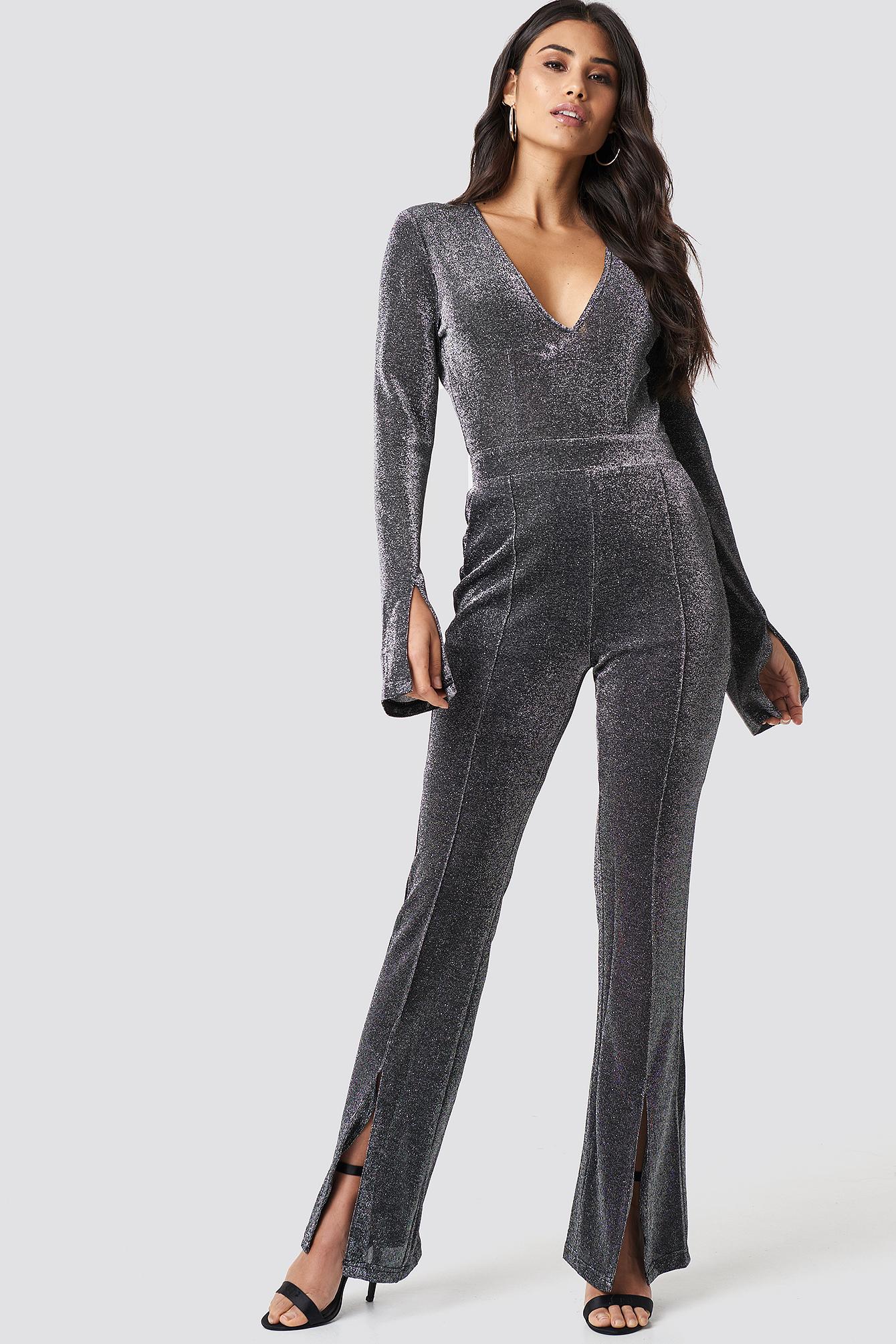 deep v jumpsuit