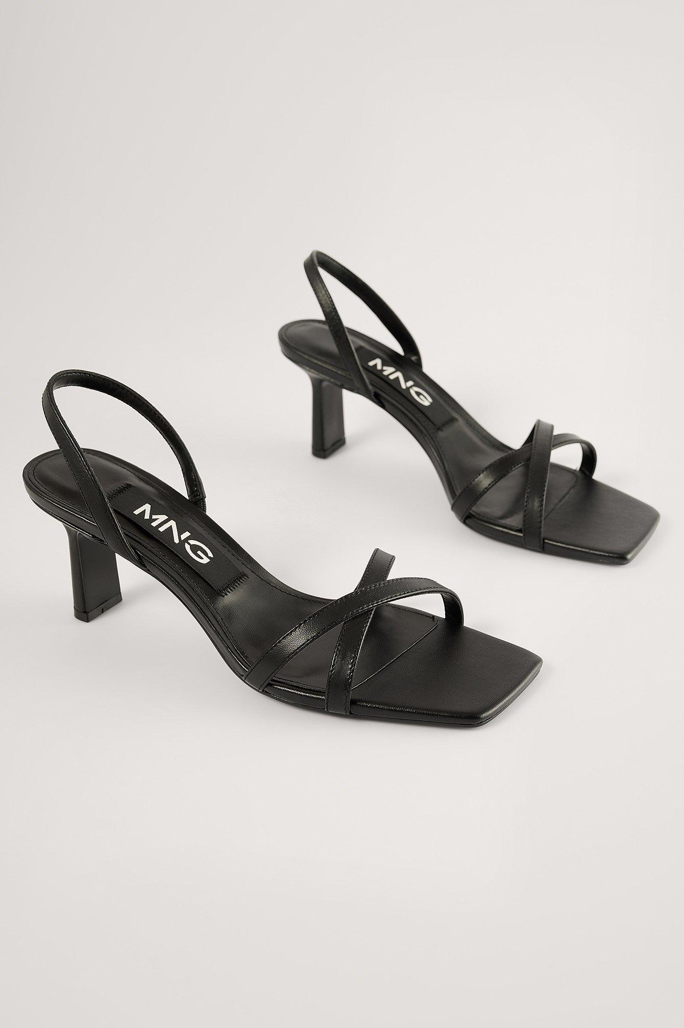 Mango Sandalen Met Hakken En Bandjes in het Zwart | Lyst NL