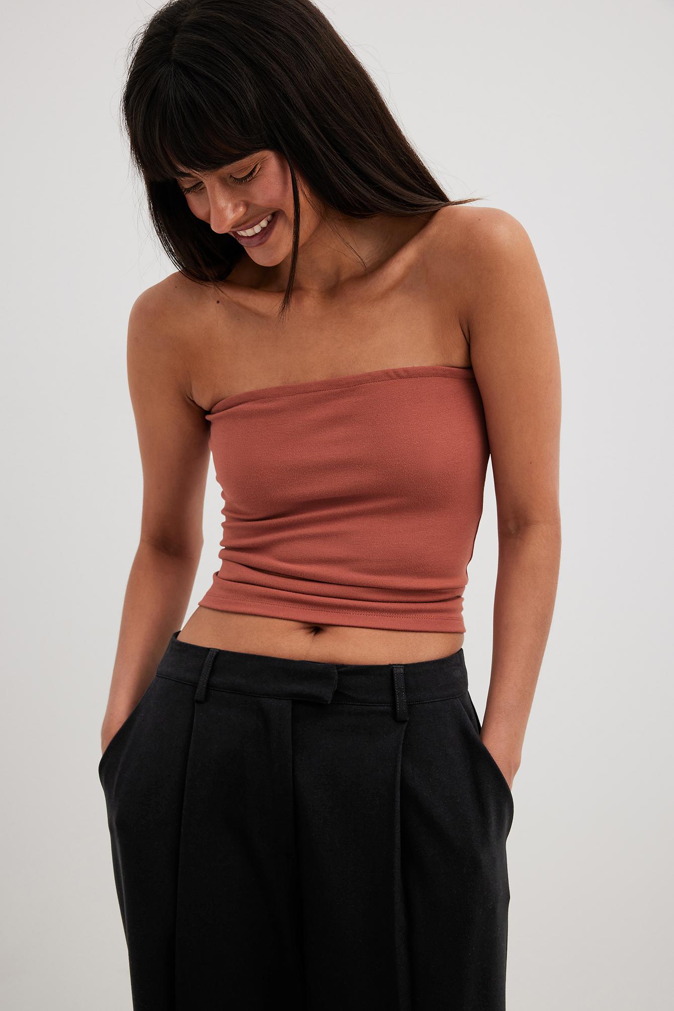 NA-KD Red Tube Top in Black | Lyst