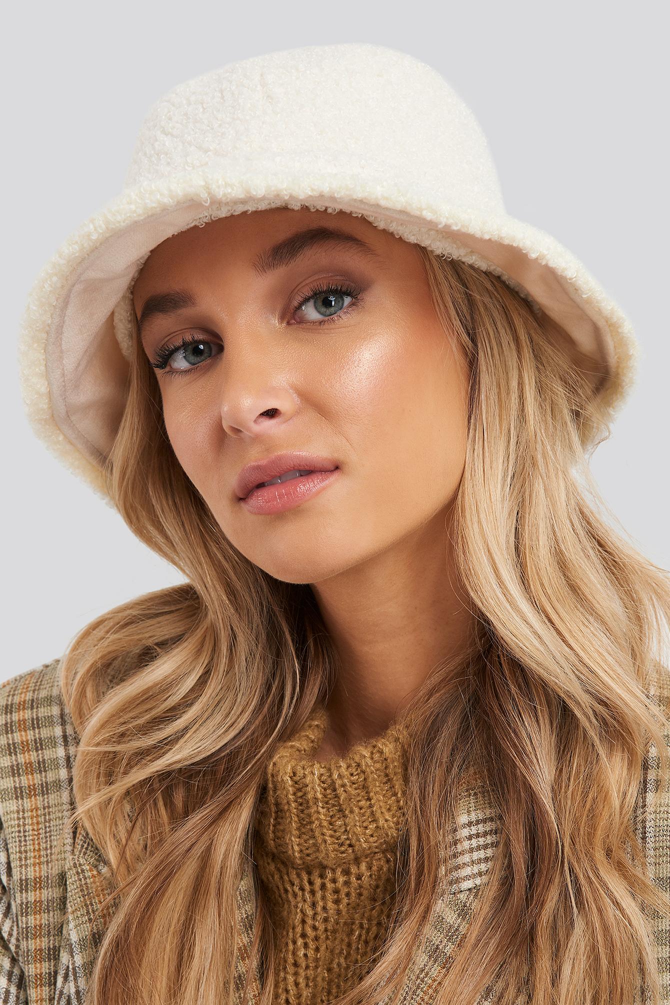 NA-KD Synthetic Curly Teddy Bucket Hat 