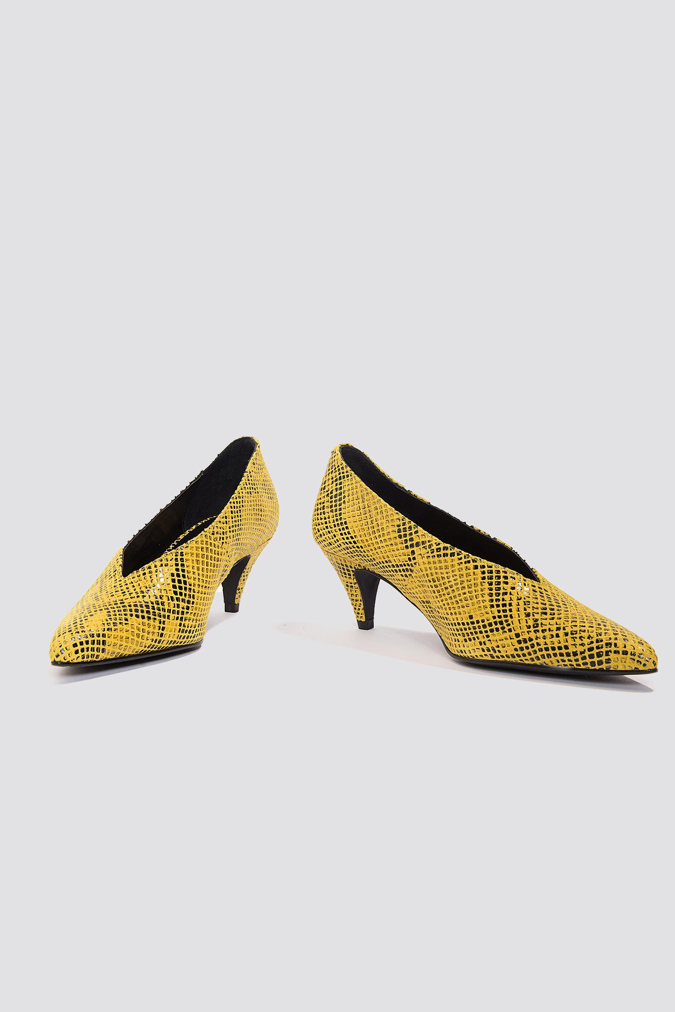 Gestuz Leather Portia Pumps in Yellow Snake (Yellow) - Lyst