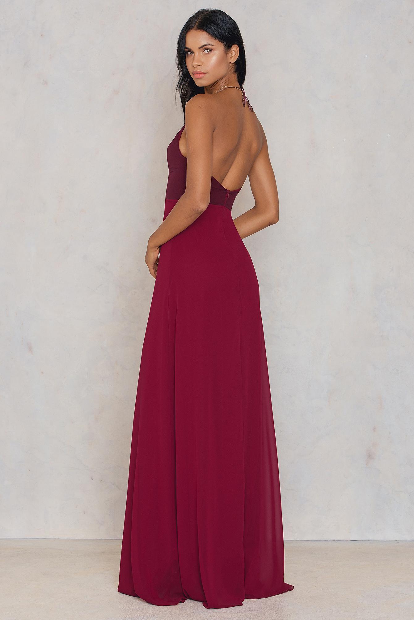 Trendyol Synthetic Thin Strap Maxi Dress in Burgundy (Red) - Lyst