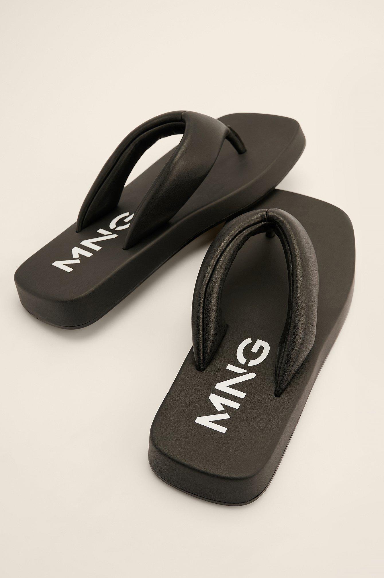 Mango Black Foam Sandals | Lyst