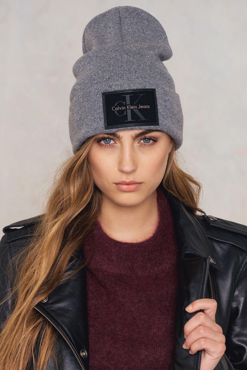 Calvin Klein Wool Re-issue Beanie in Light Grey Heather (Gray) for ...