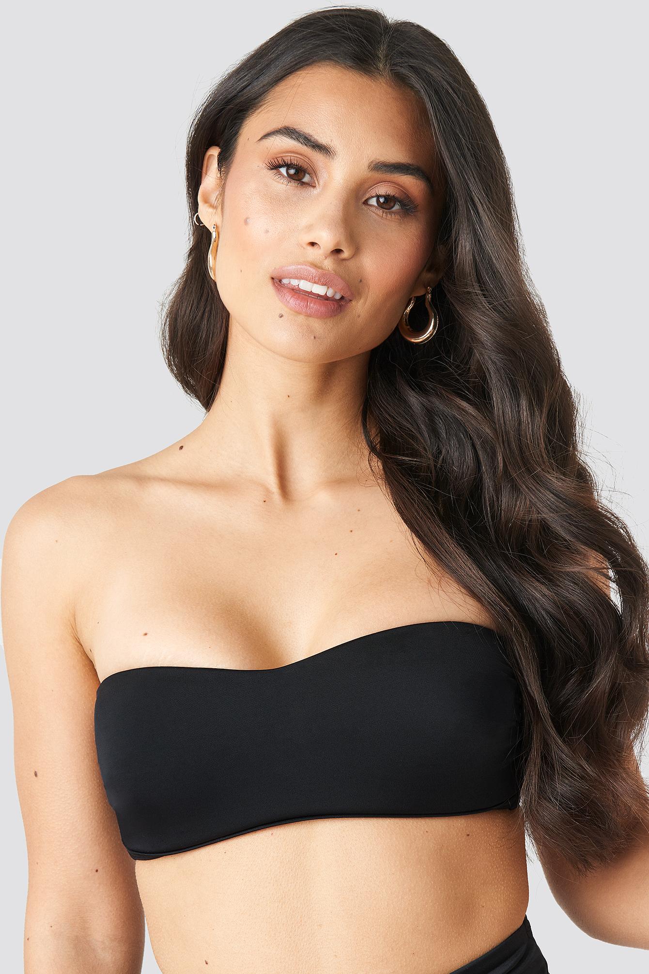 black strapless bikini top