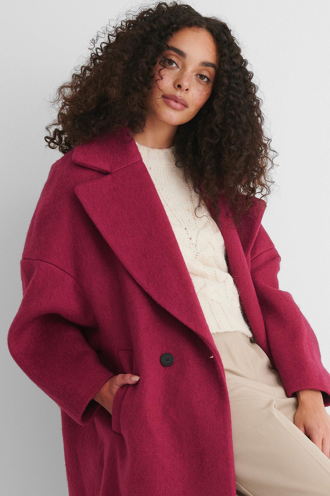 Mango Pink Coctel Coat in Red | Lyst