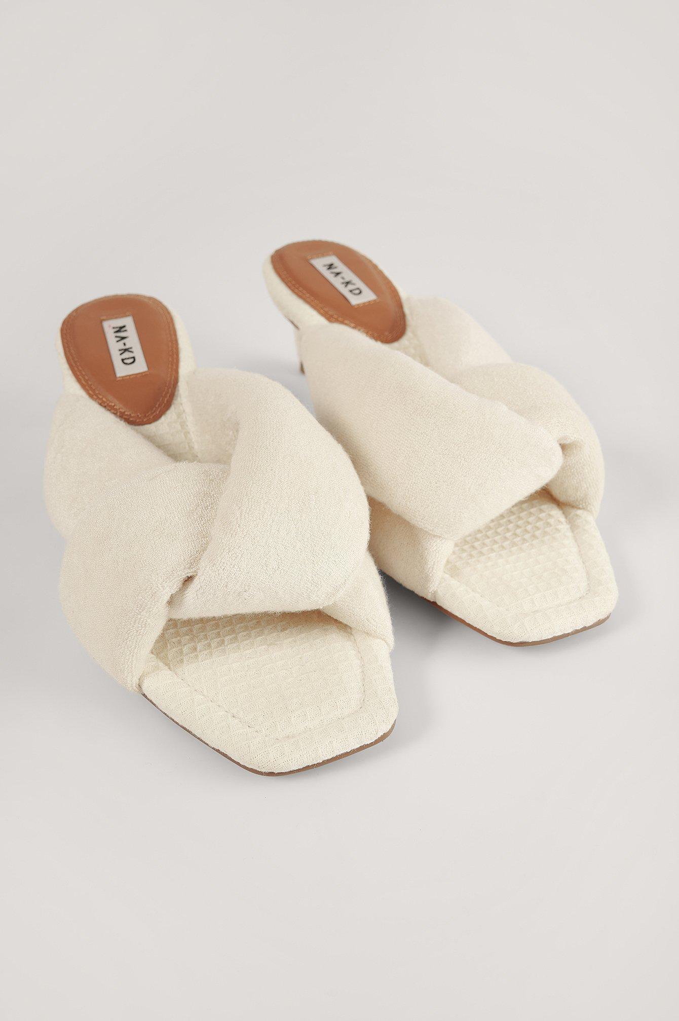 NA-KD Rubber Offwhite Towel Mules in Natural | Lyst