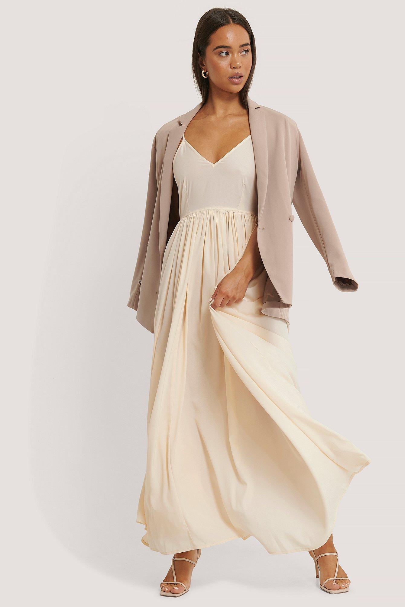 Flowy cream maxi dress Clearance