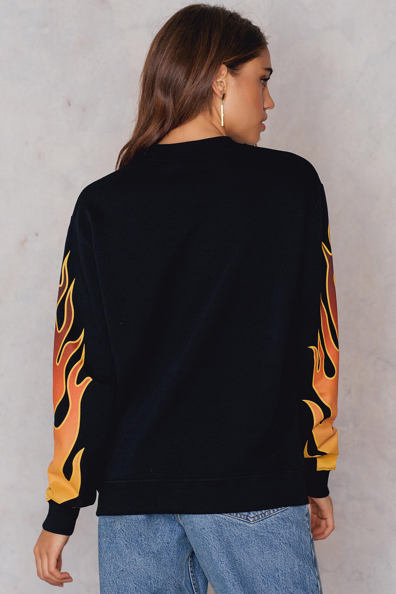 sweater with flames