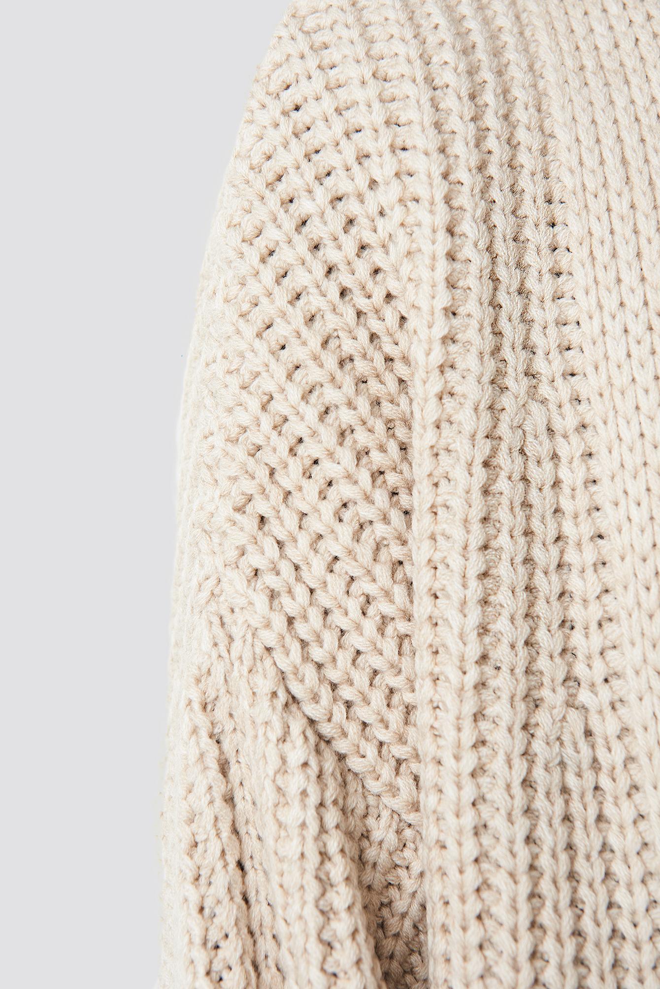 beige balloon sleeve cardigan