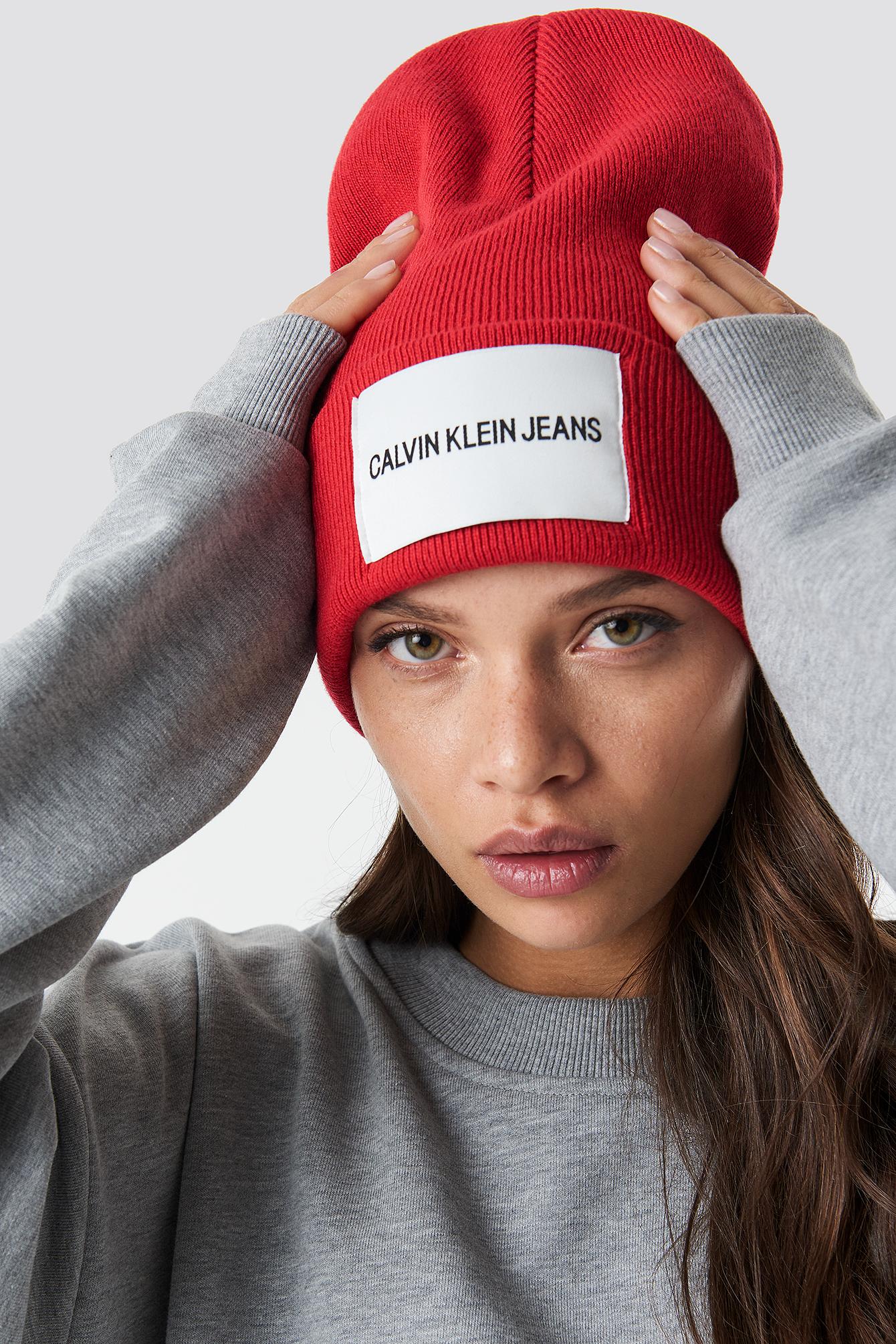 red calvin klein hat